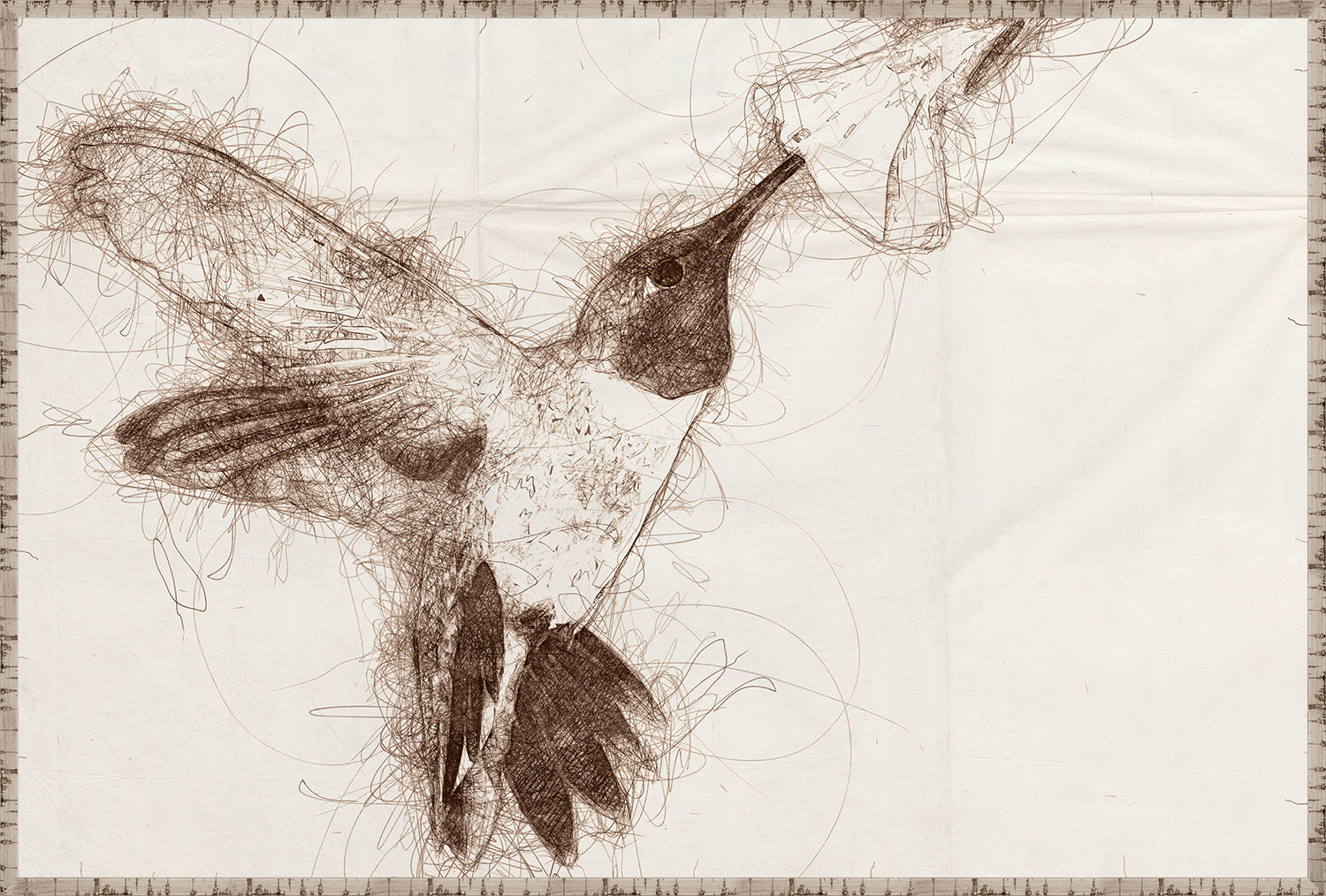 Nature Sketch - Hummingbird I - Canvas on Board