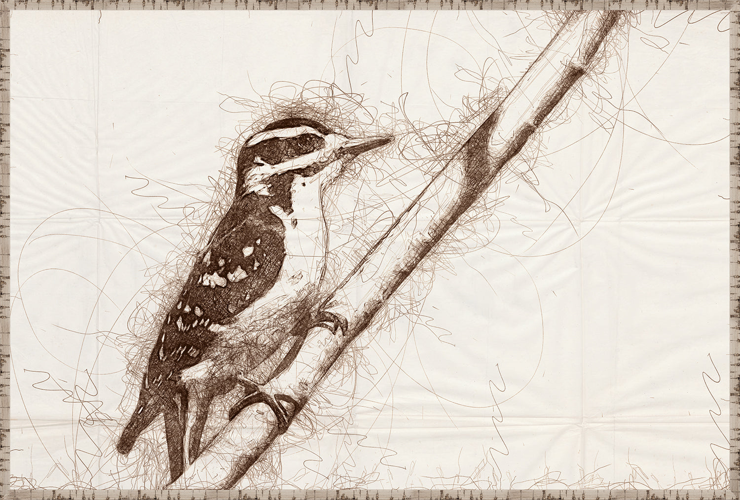 Nature Sketch - Woodpecker I - Canvas on Board