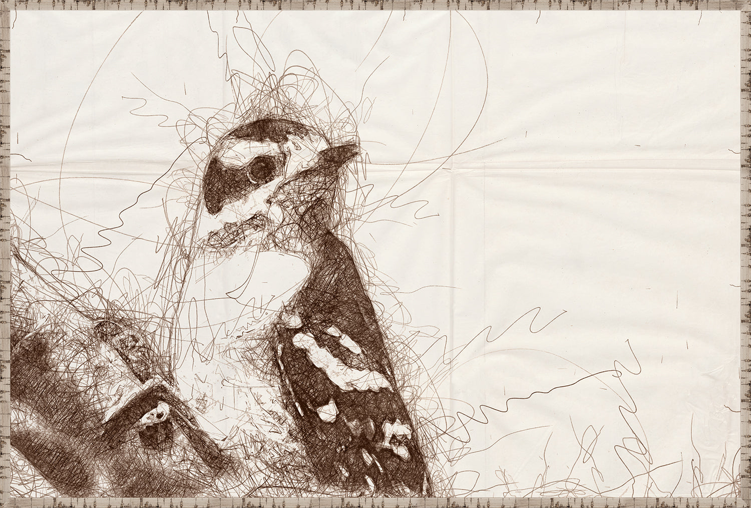 Nature Sketch - Woodpecker II - Canvas on Board