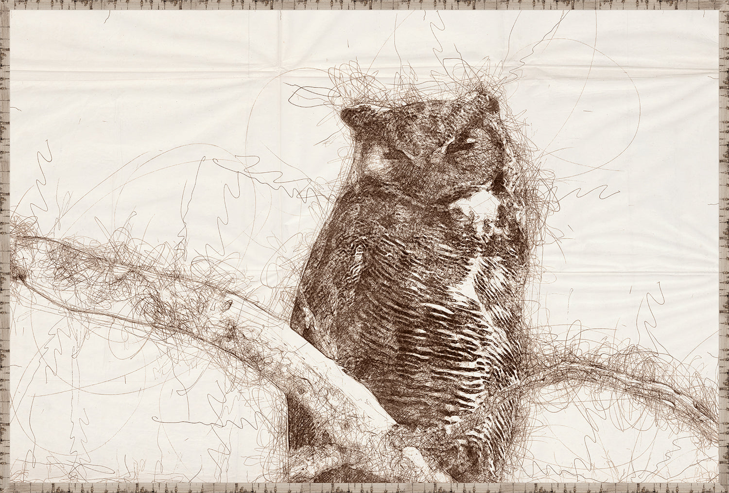 Nature Sketch - Owl - Canvas on Board