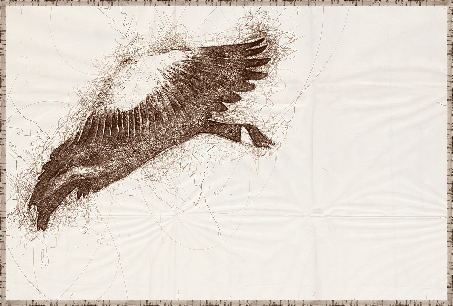 Nature Sketch - Goose in Flight - Canvas on Board