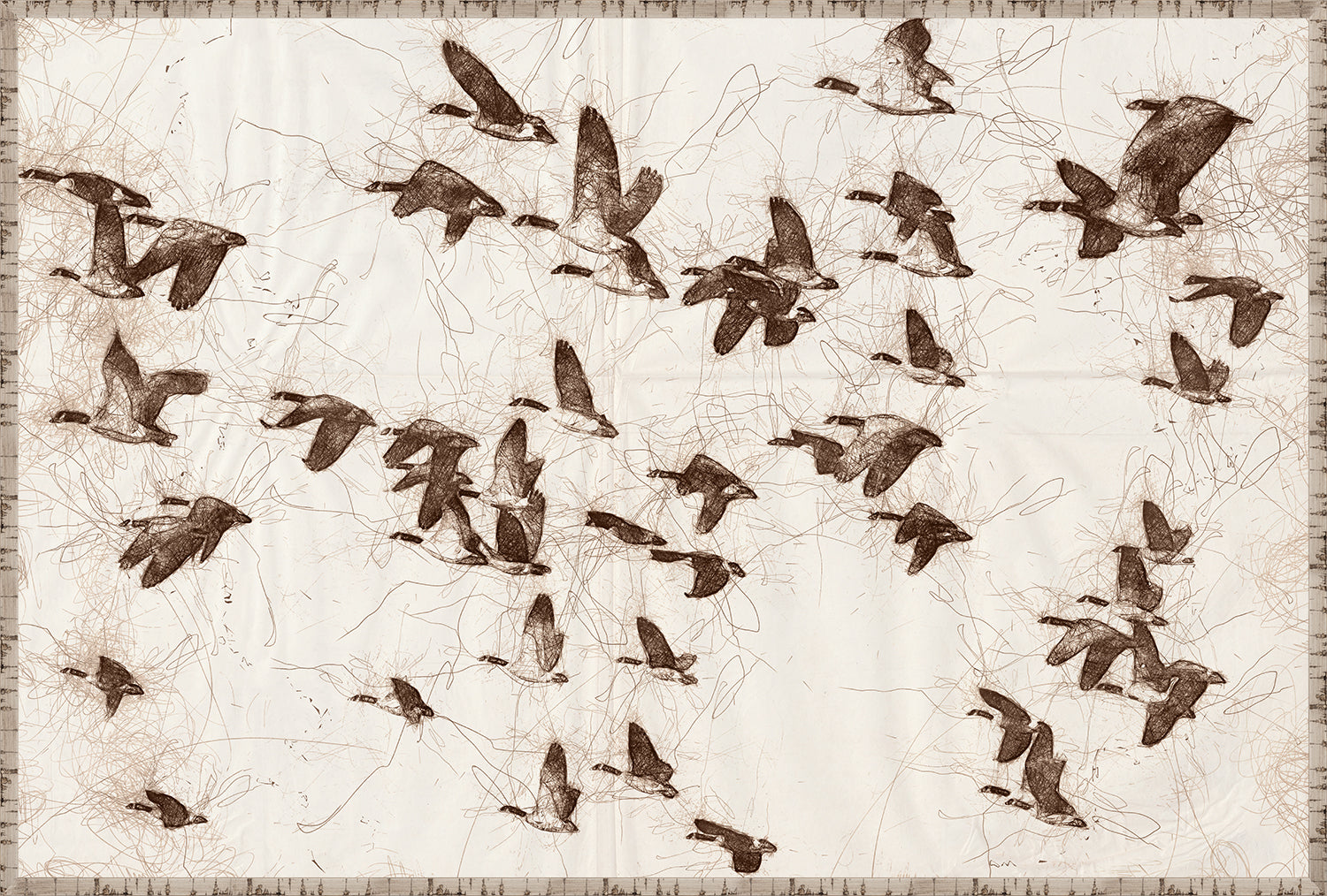 Nature Sketch - Flock - Canvas on Board