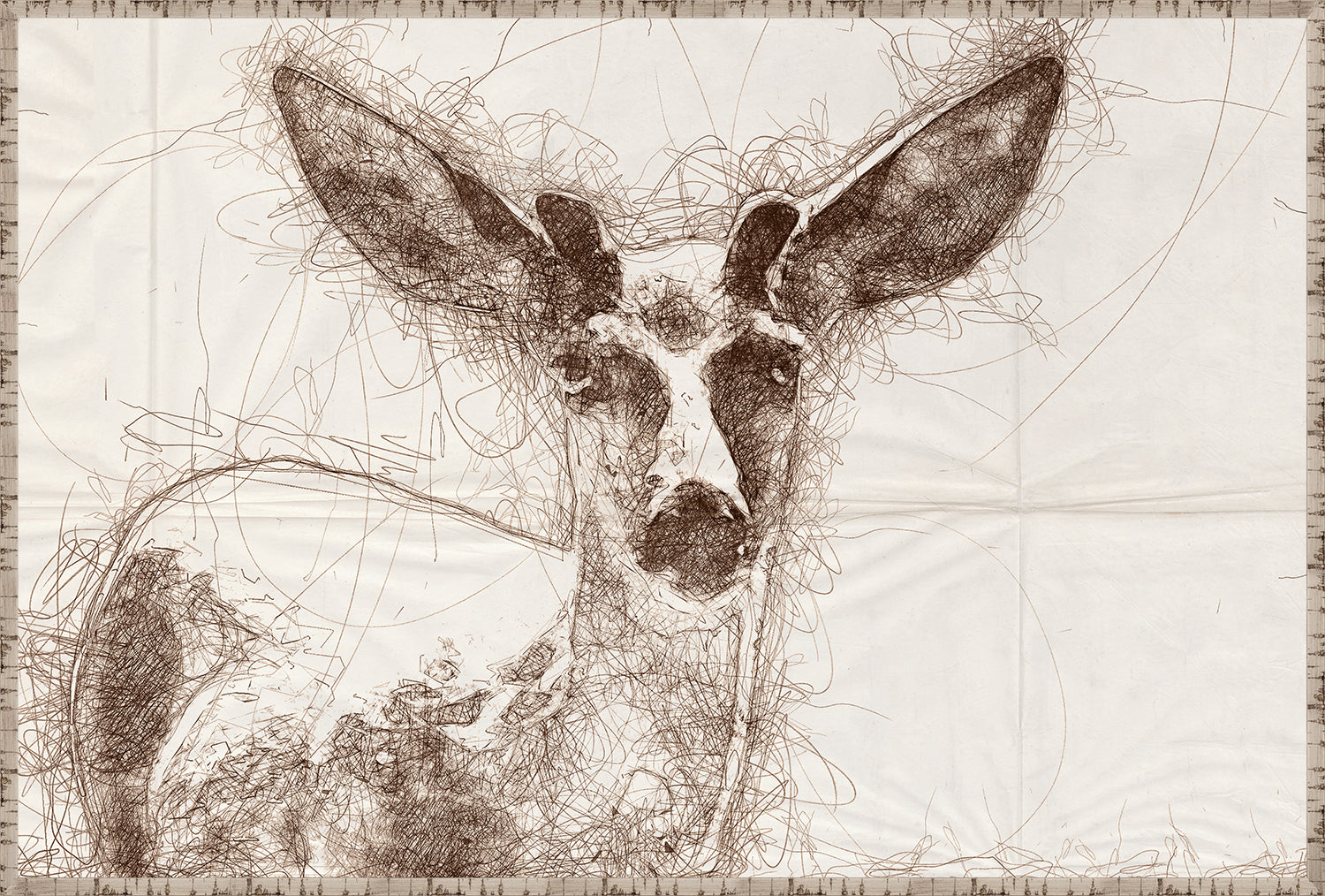 Nature Sketch - Deer Close Up - Canvas on Board