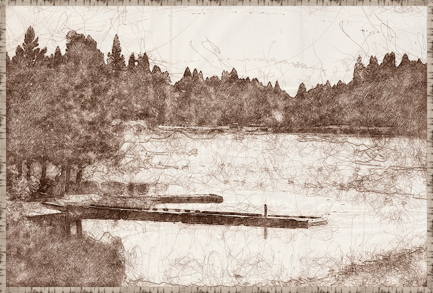 Nature Sketch - Dock - Canvas on Board