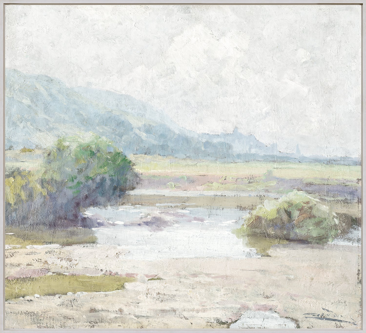 Summer Landscape C. 1860 - Framed Canvas