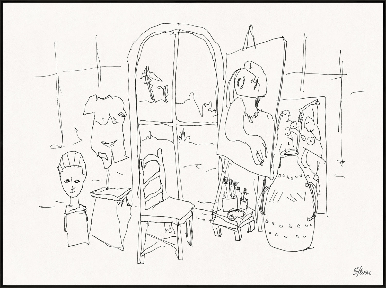 Atelier Study V - Framed Canvas