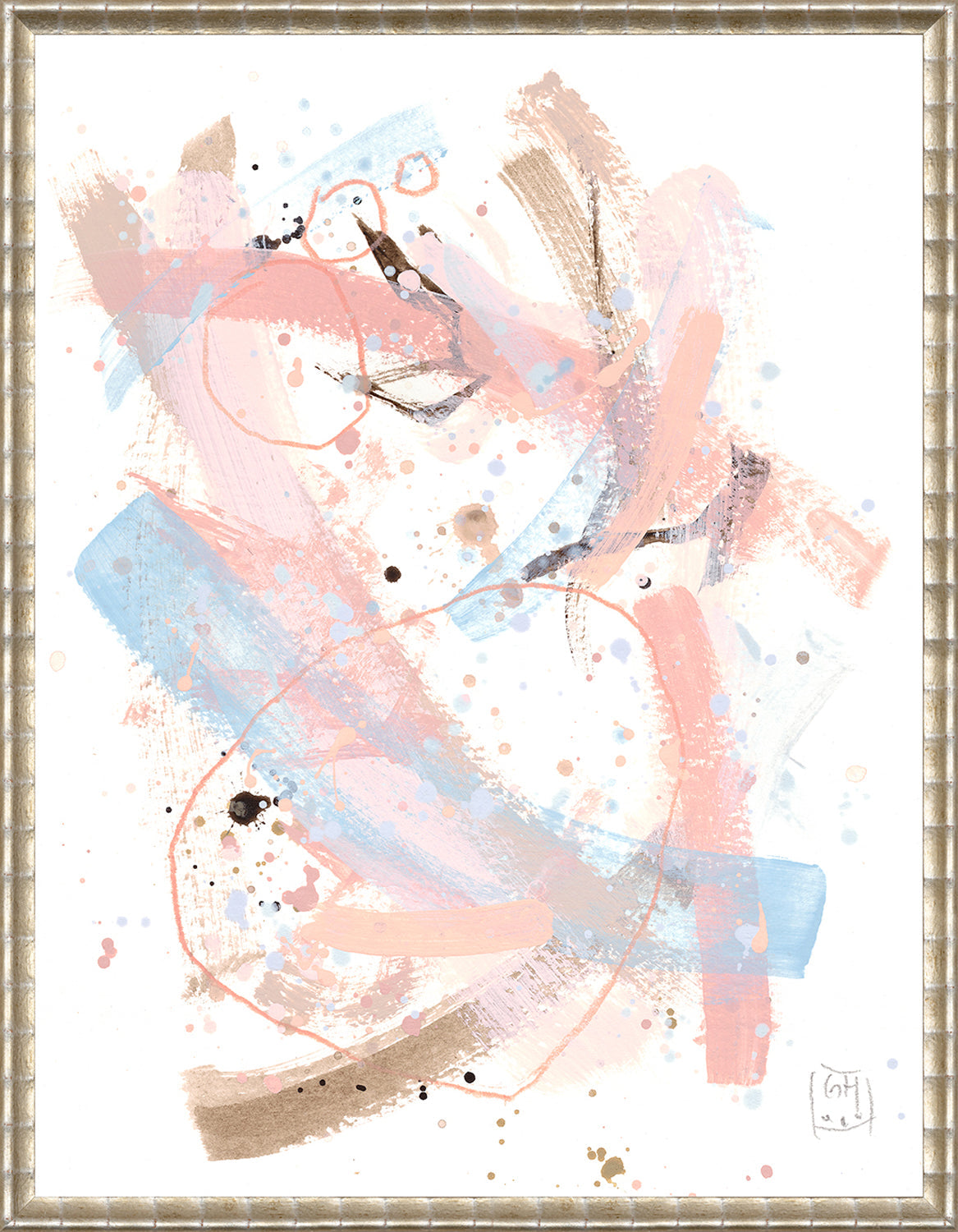 Confetti Series - Sky and Coral I