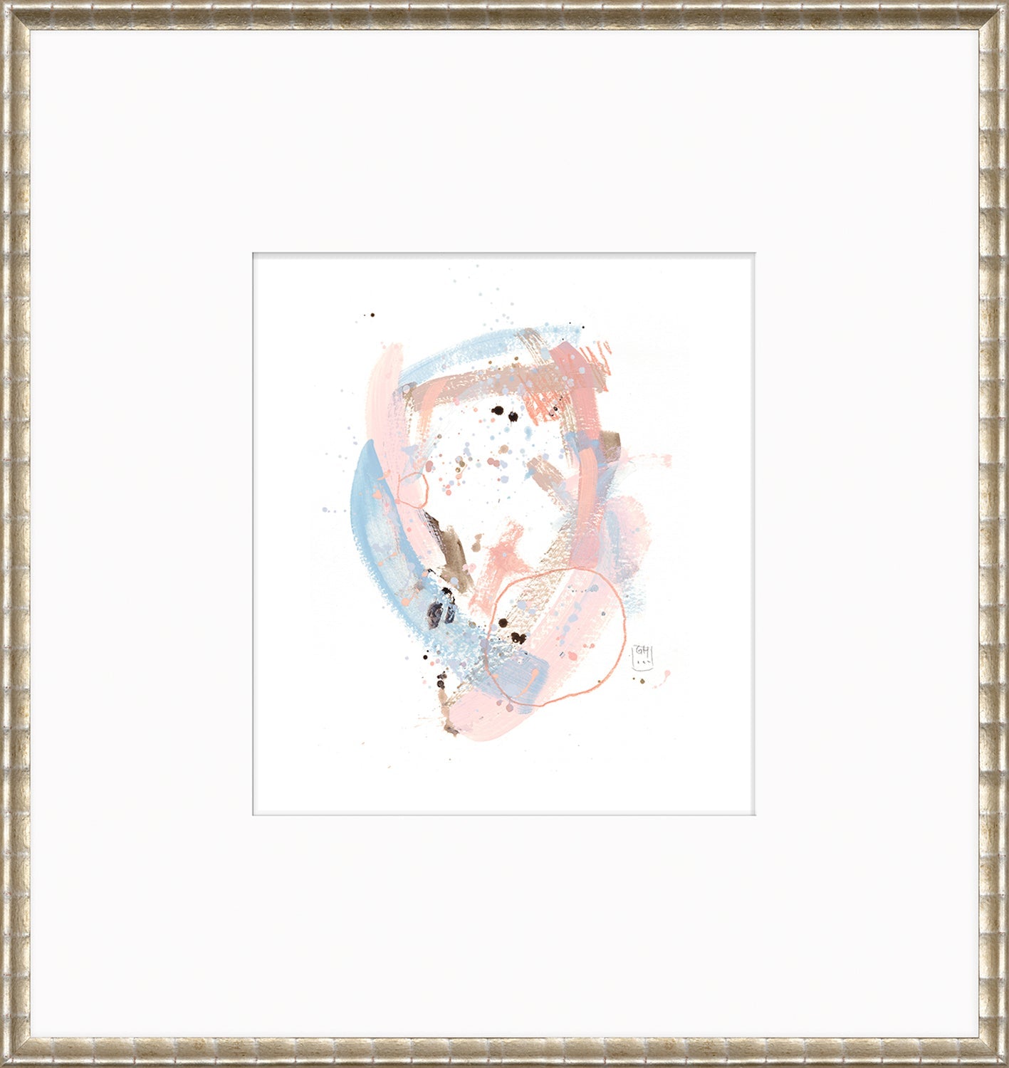 Confetti Series - Sky and Coral II - Matted
