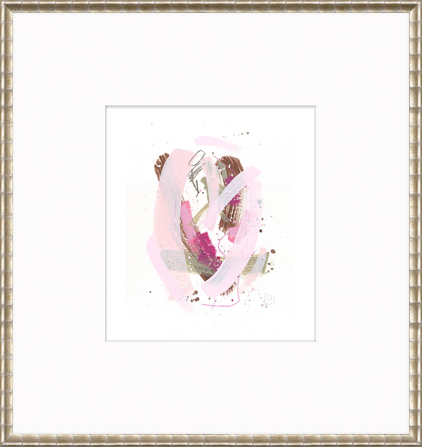 Confetti Series - Fuchsia and Baby Pink I - Matted