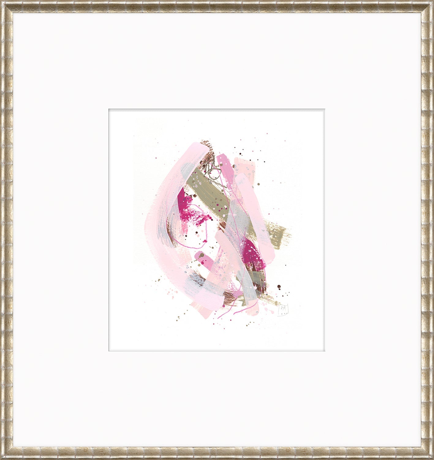 Confetti Series - Fuchsia and Baby Pink III - Matted