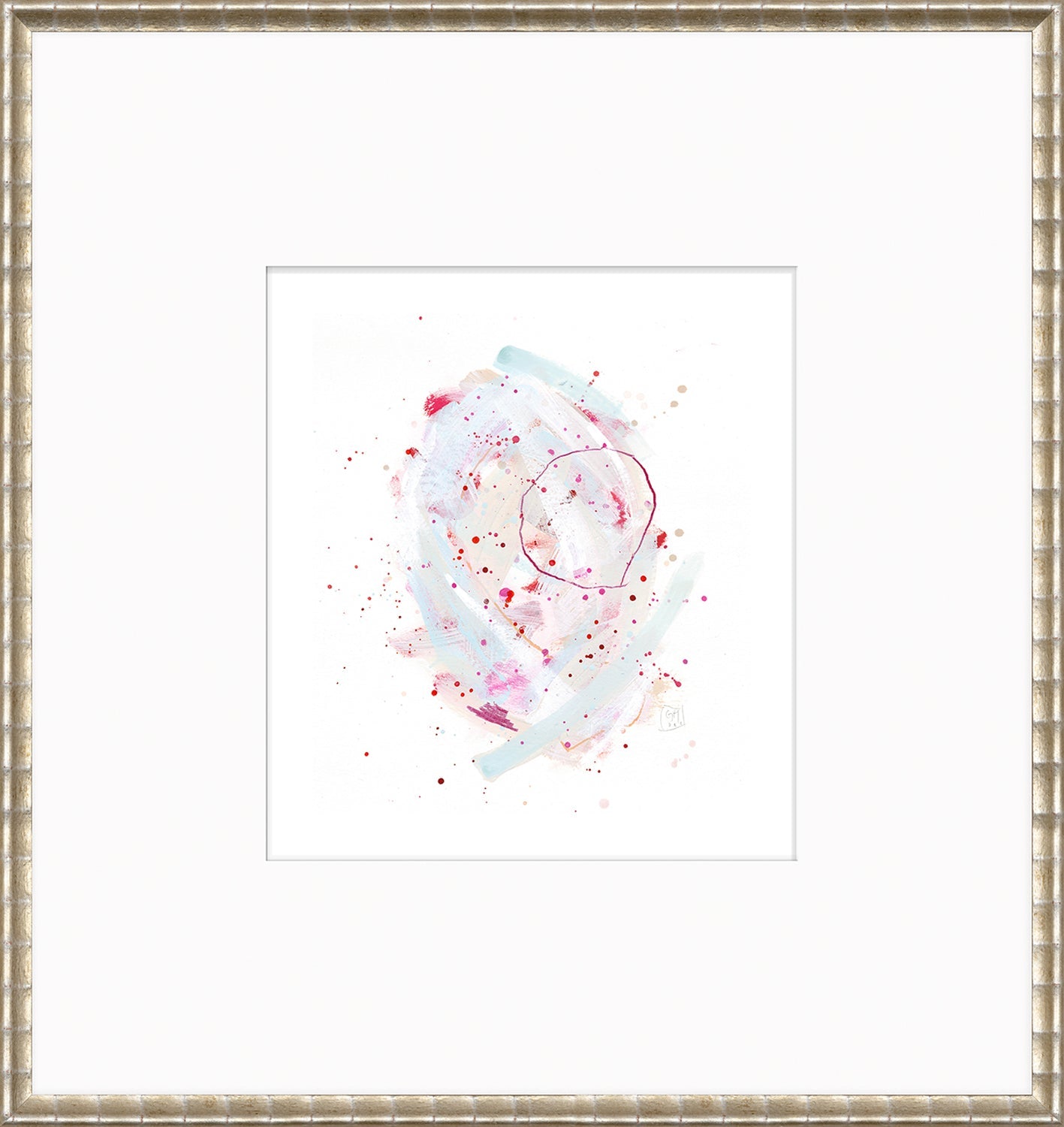 Confetti Series - Powder and Fuchsia I - Matted