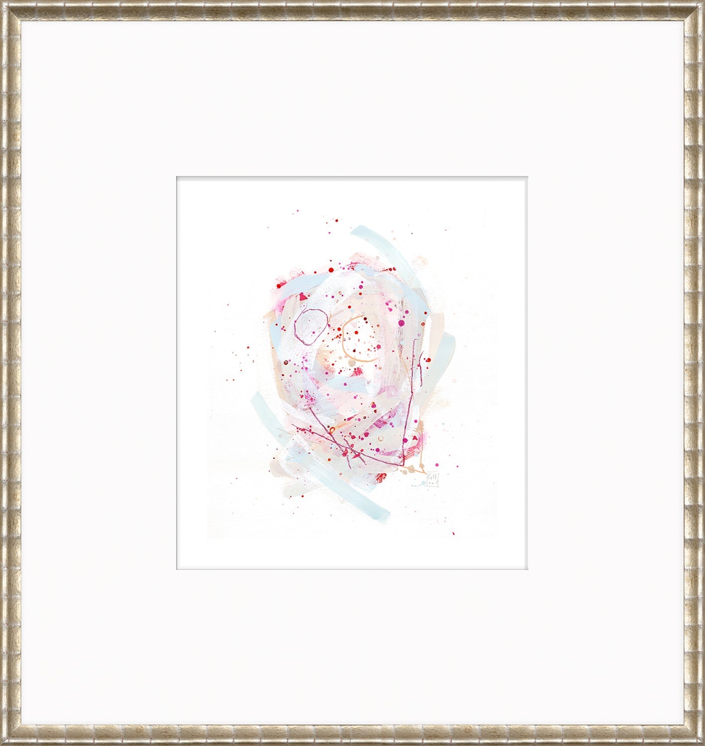 Confetti Series - Powder and Fuchsia III - Matted