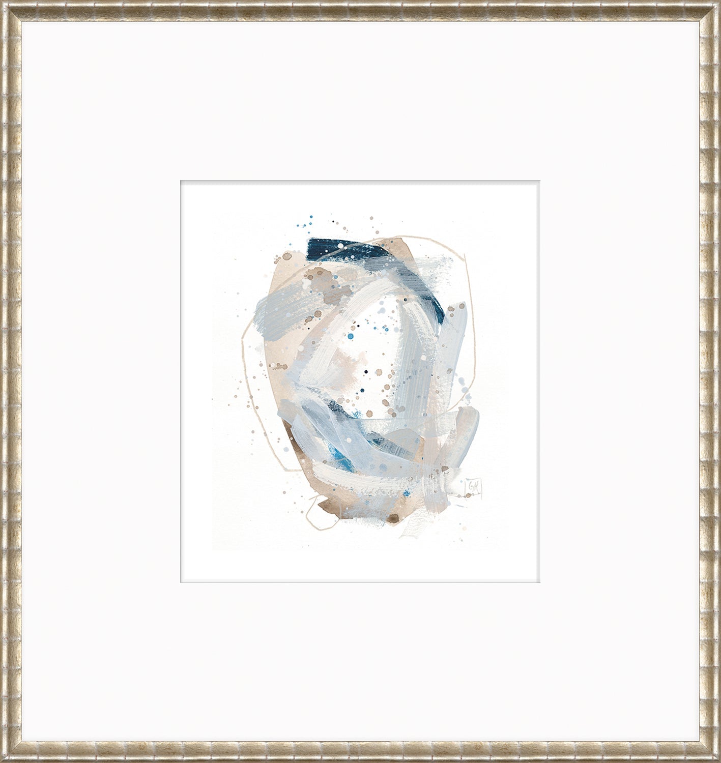 Confetti Series - Ocean and Taupe I - Matted
