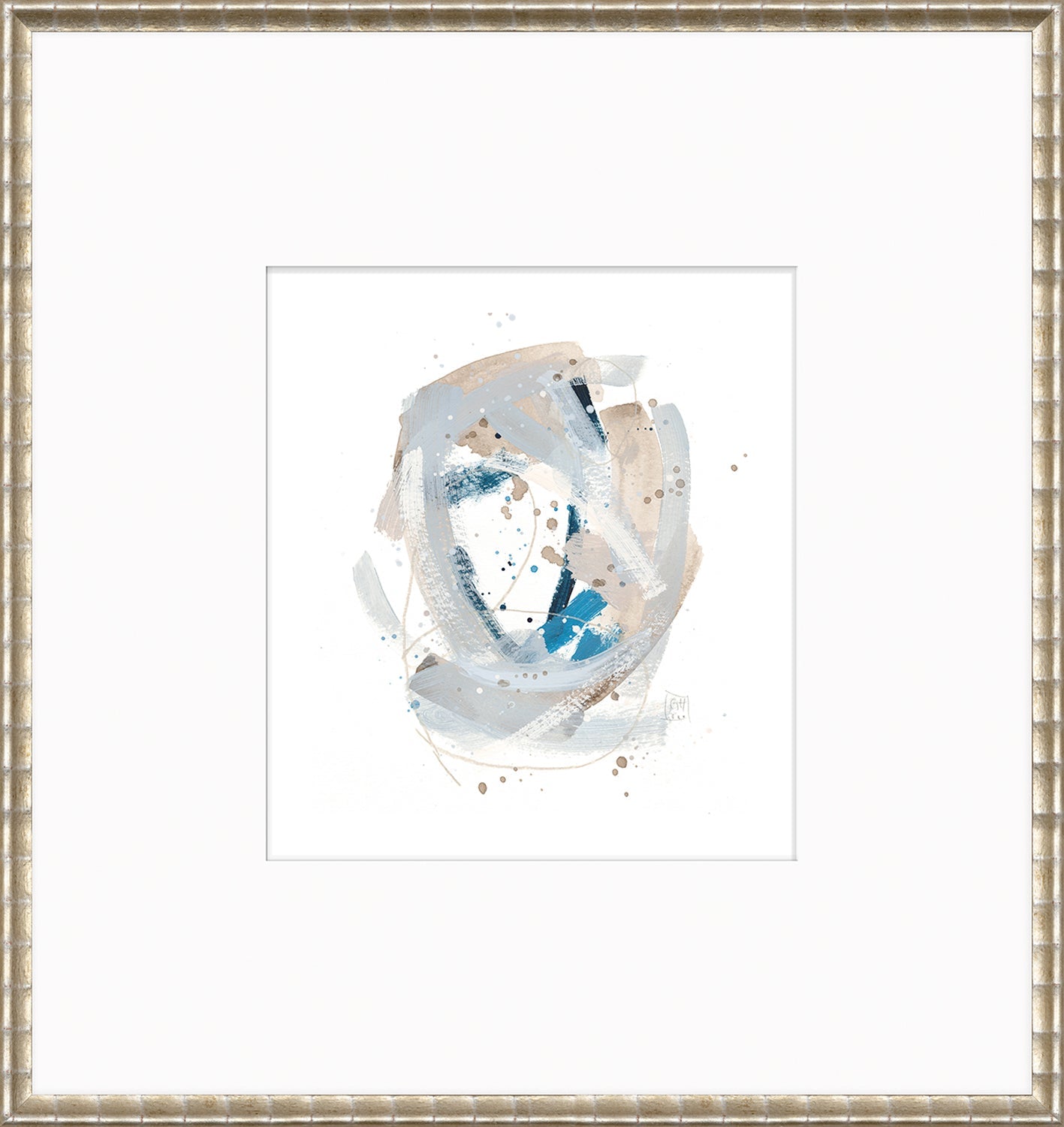 Confetti Series - Ocean and Taupe II - Matted