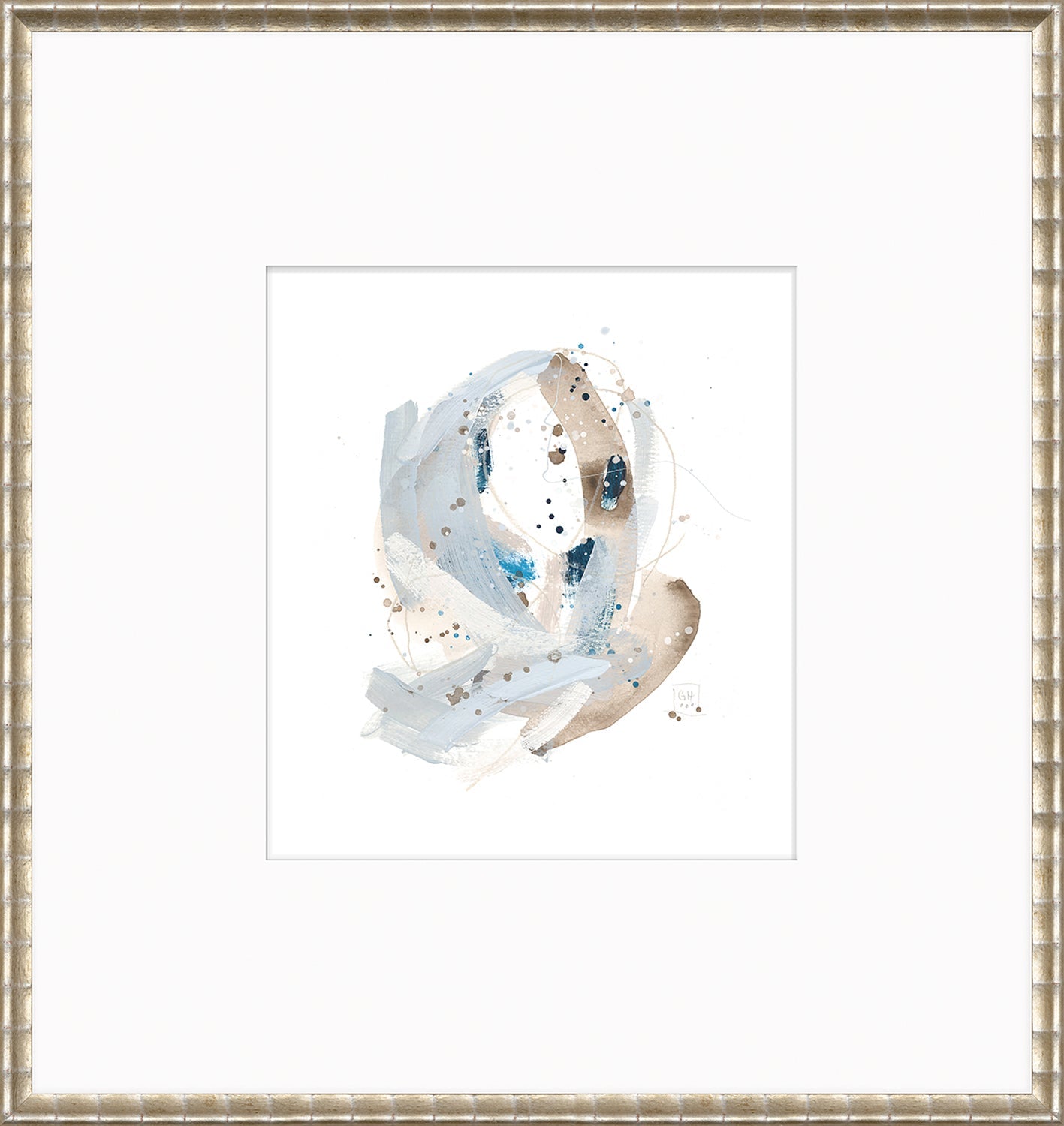 Confetti Series - Ocean and Taupe III - Matted