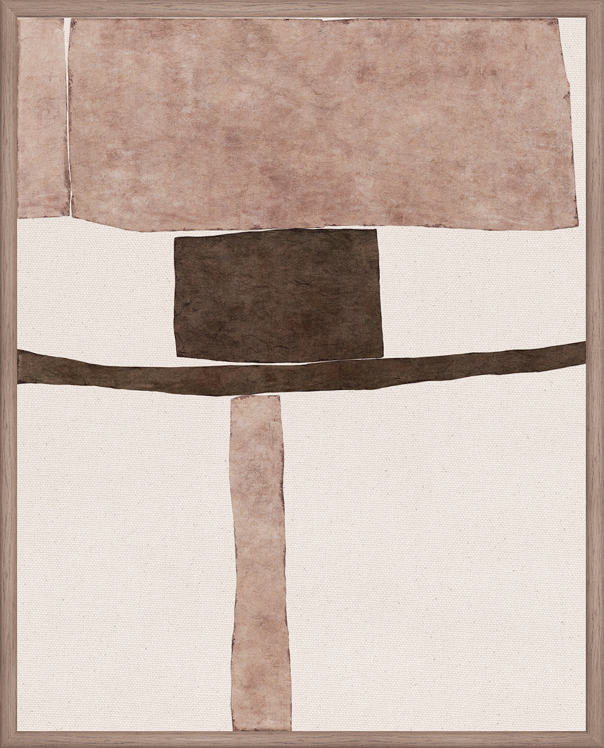 Edifice Series - Coffee and Dusty Rose I - Canvas on Board