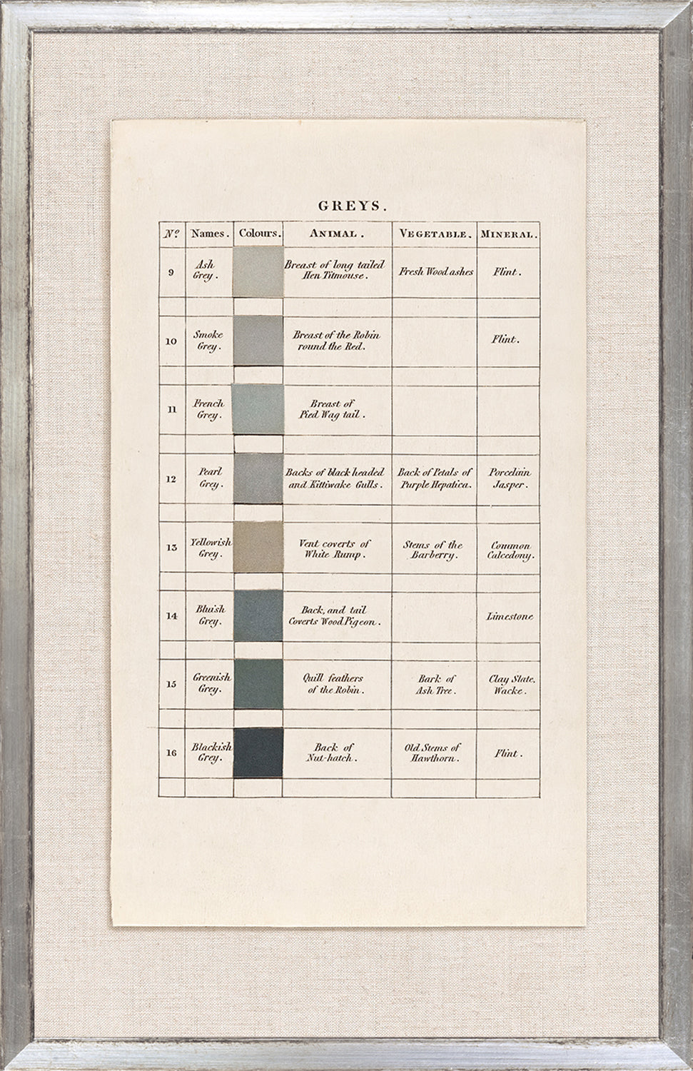 Collection 24 - Colour Illustrations, Greys C. 1787 - Small