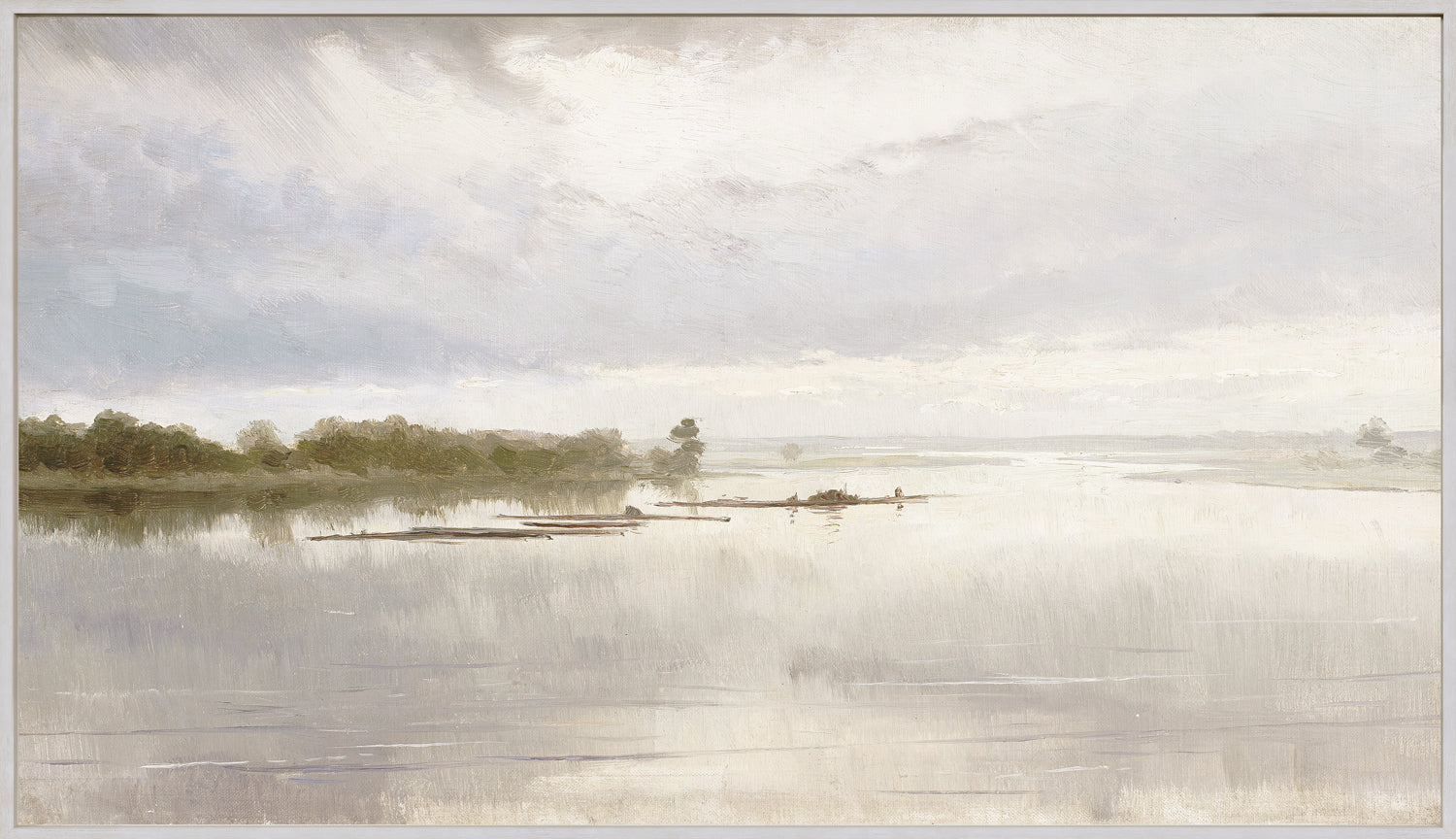 River Landscape, C. 1851 - Framed Canvas