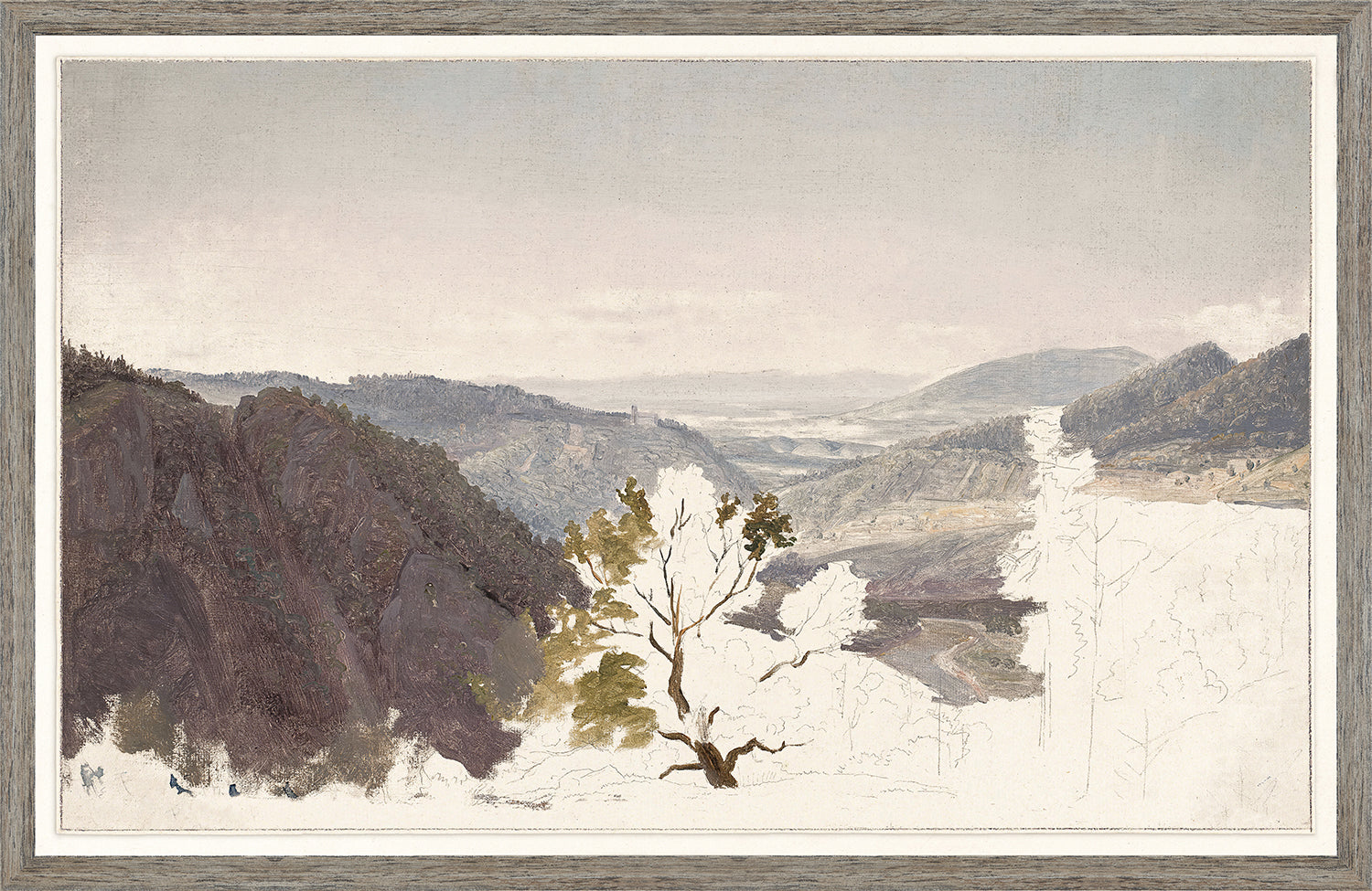 Mountain Landscape Sketch, C. 1950 - On Board
