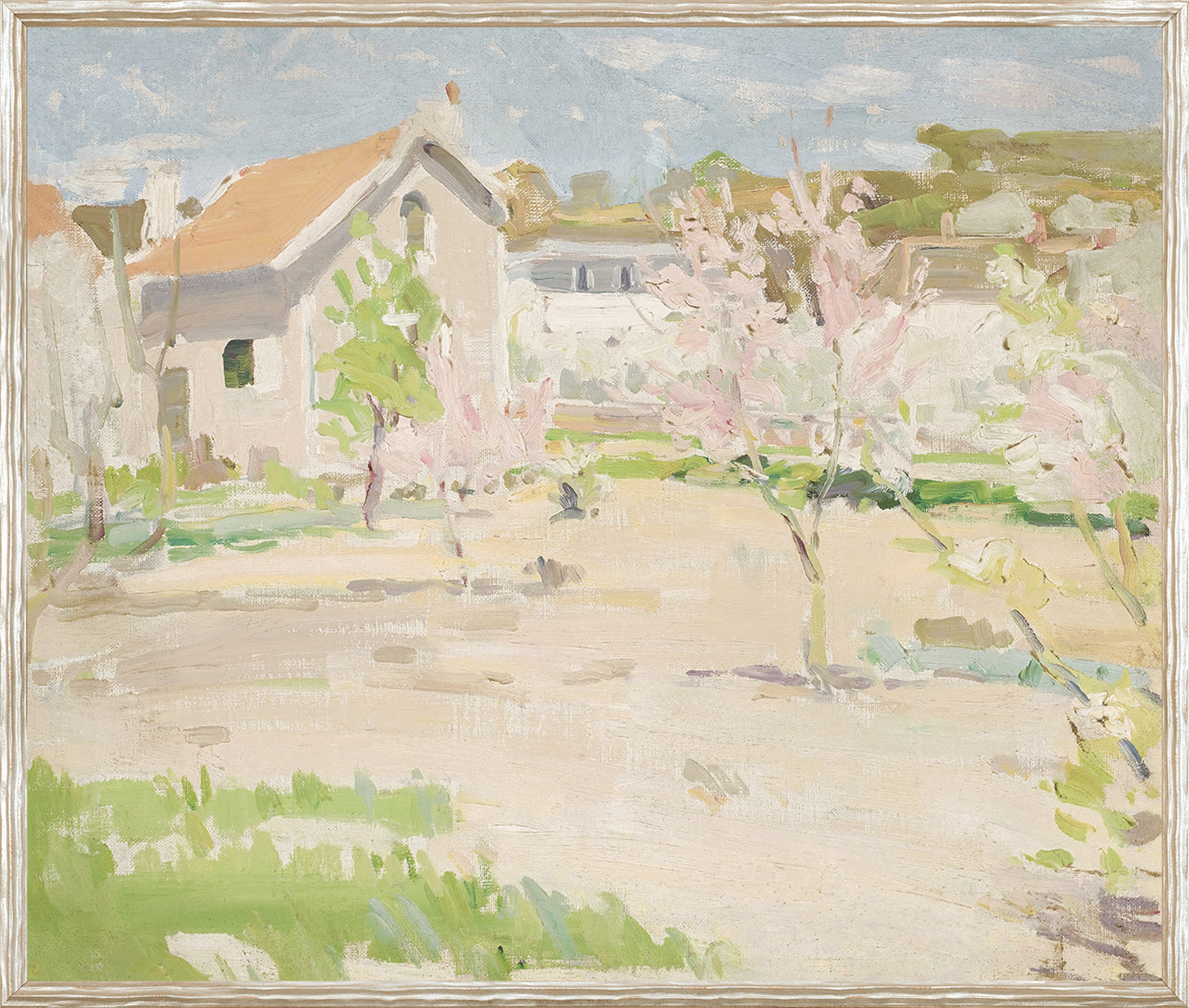 Springtime Village - Canvas on Board