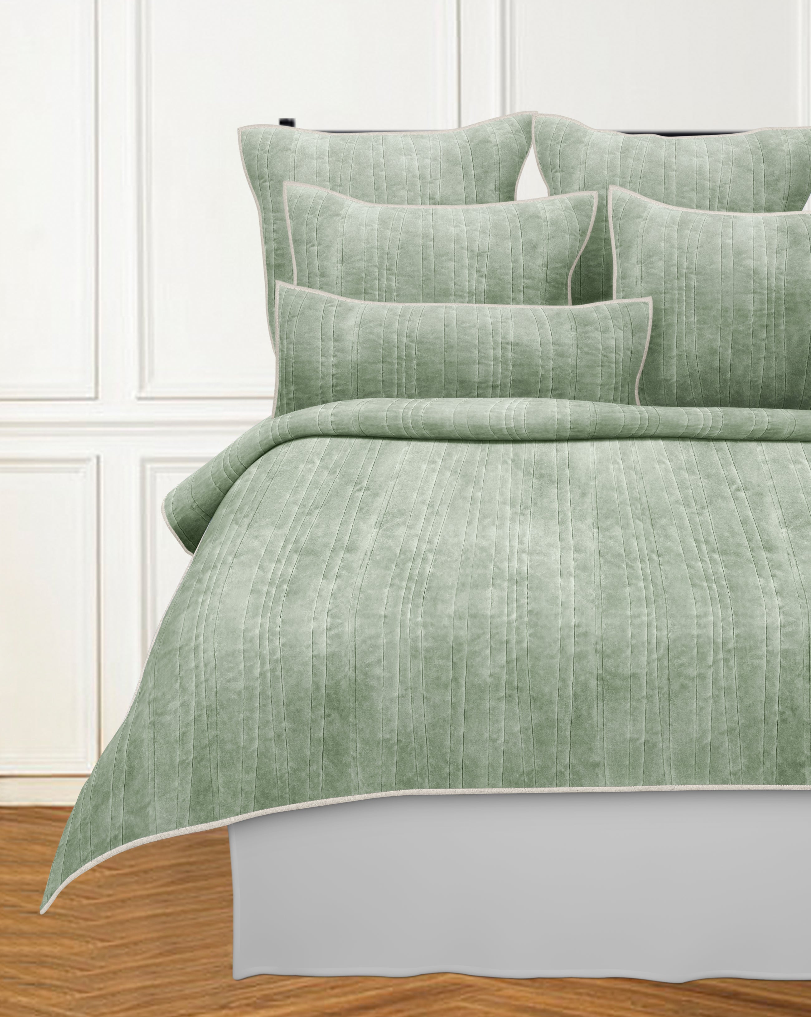 CEDAR KING QUILT SAGE GREEN