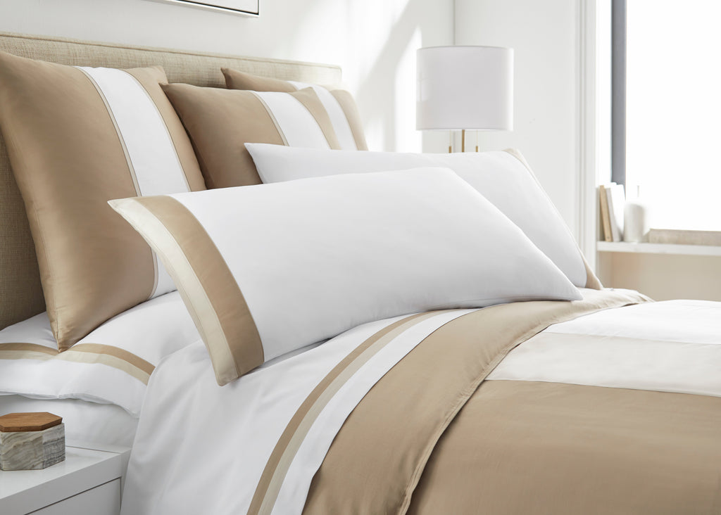 Chelsea Queen Size Tan Stripe Pillowcases