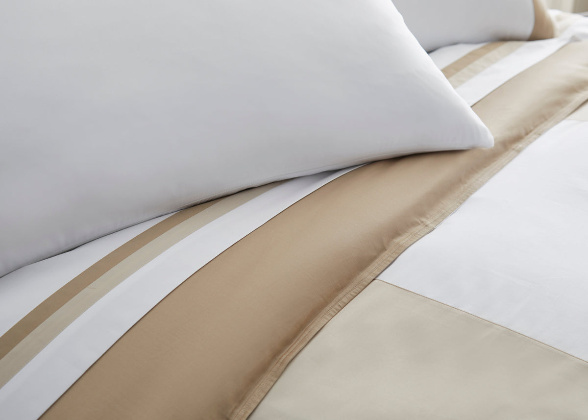 Chelsea Queen Size Tan Stripe Pillowcases