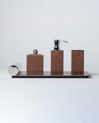 Cognac Bathroom Accessory Set - Chrome