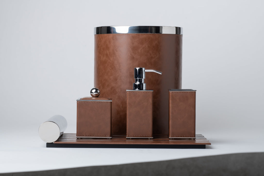 Cognac Tissue Box - Brushed Brass