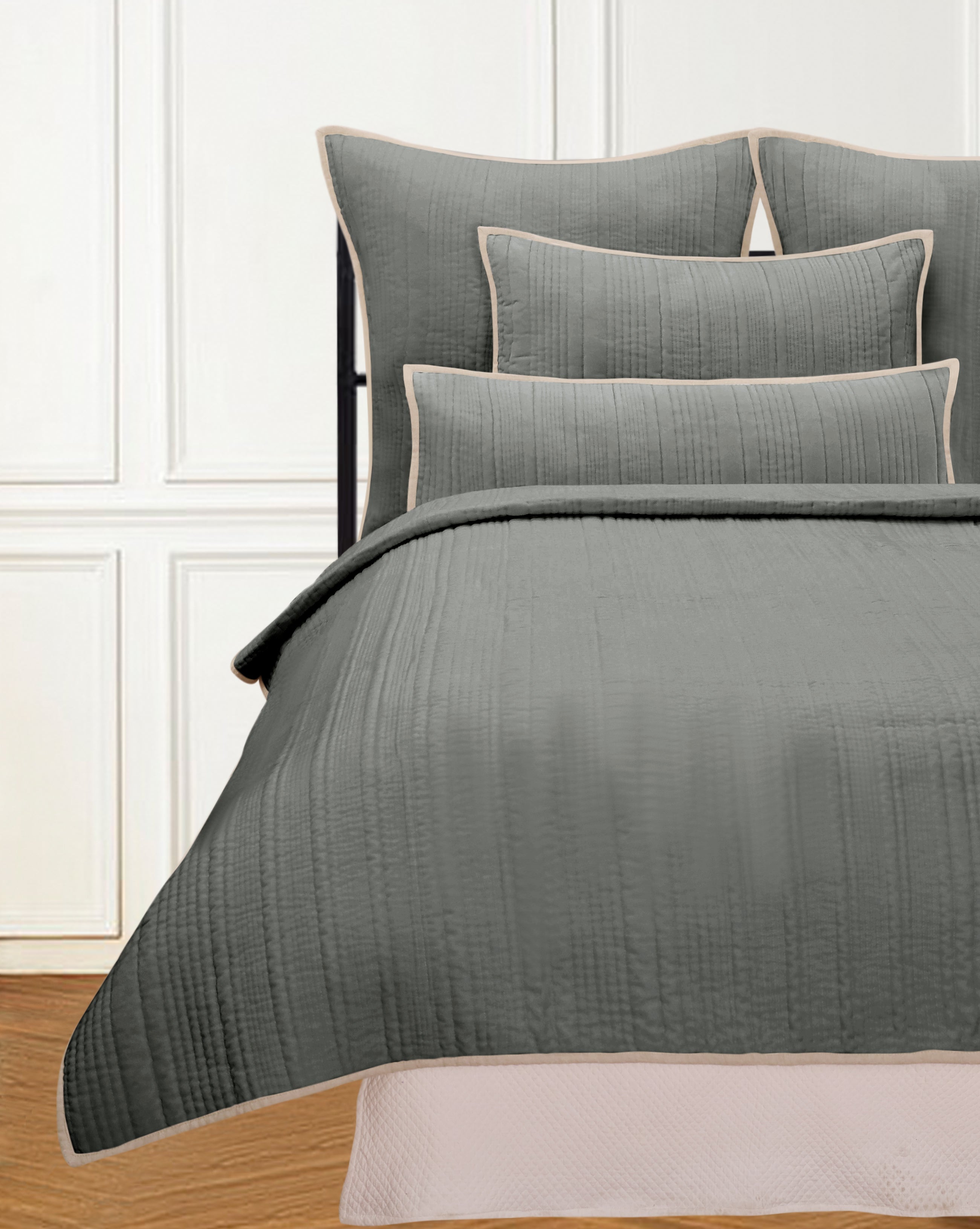 ELIJAH KING QUILT GREY