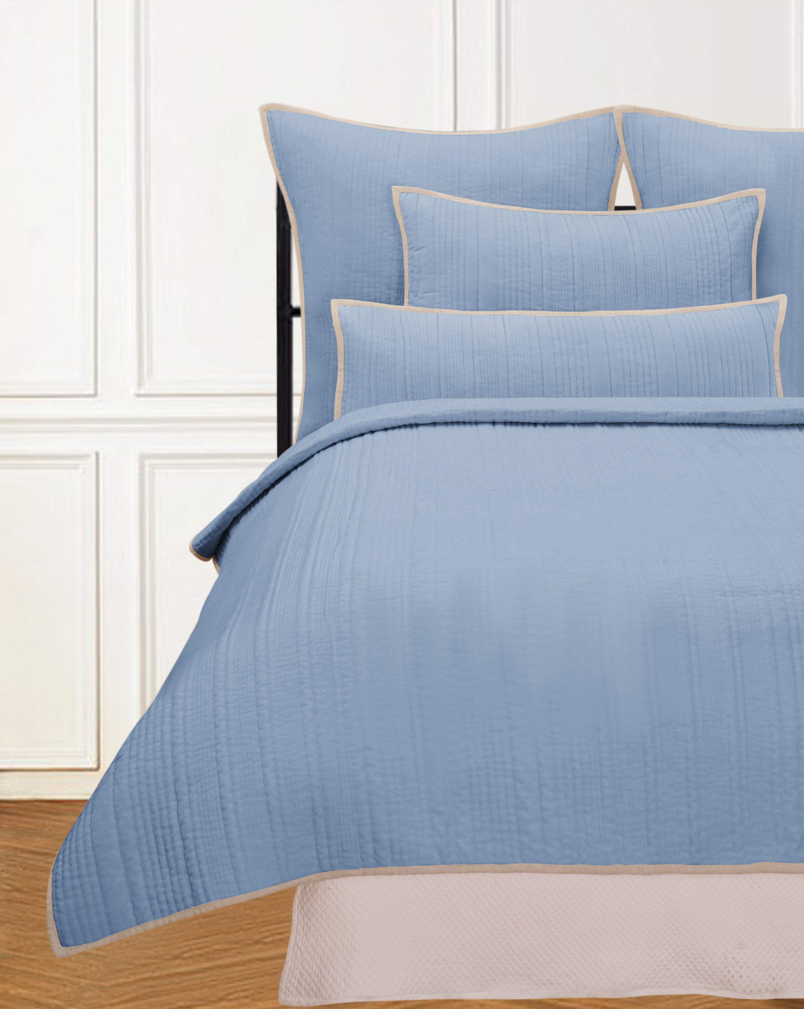 ELIJAH KING QUILT OCEAN BLUE