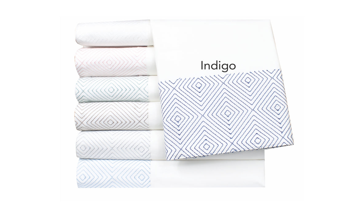 EVAN KING PILLOWCASES INDIGO