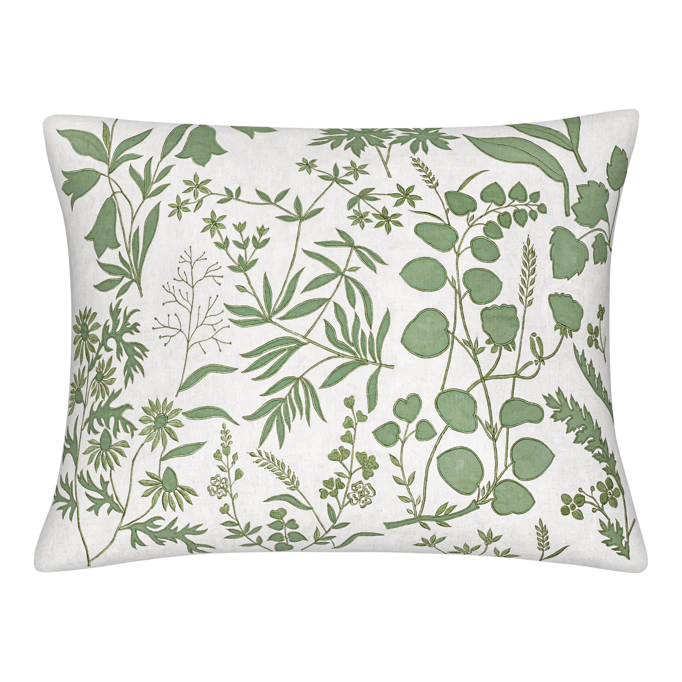 MEADOW DUTCH EURO SHAM WHITE W/ SAGE GREEN