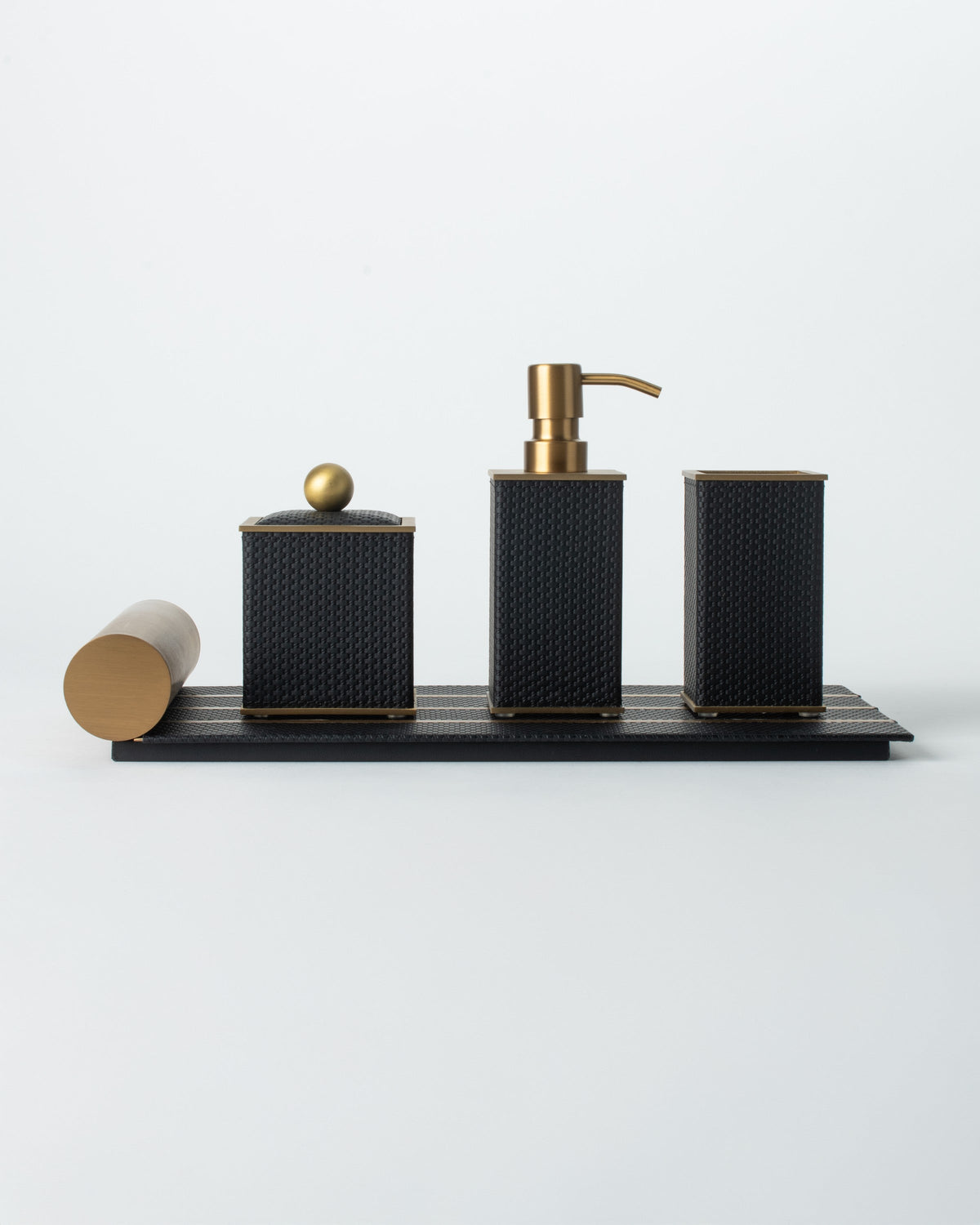Onyx Trash Bin - Brushed Brass