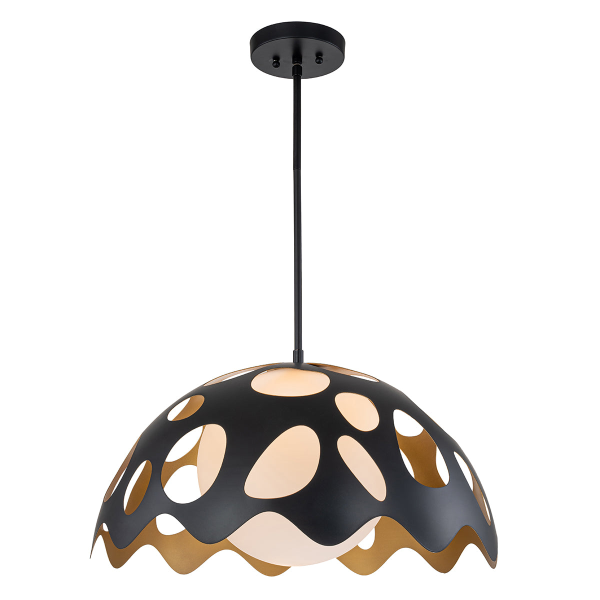 PEBBLES 15" PENDANT BLK