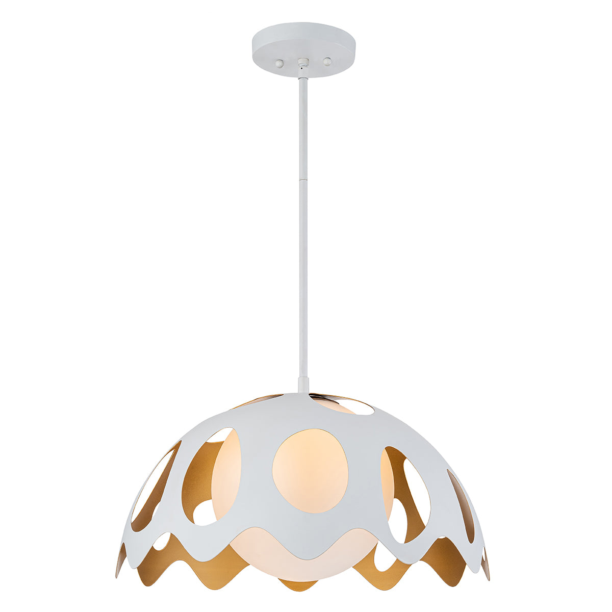 PEBBLES 15" PENDANT WHITE