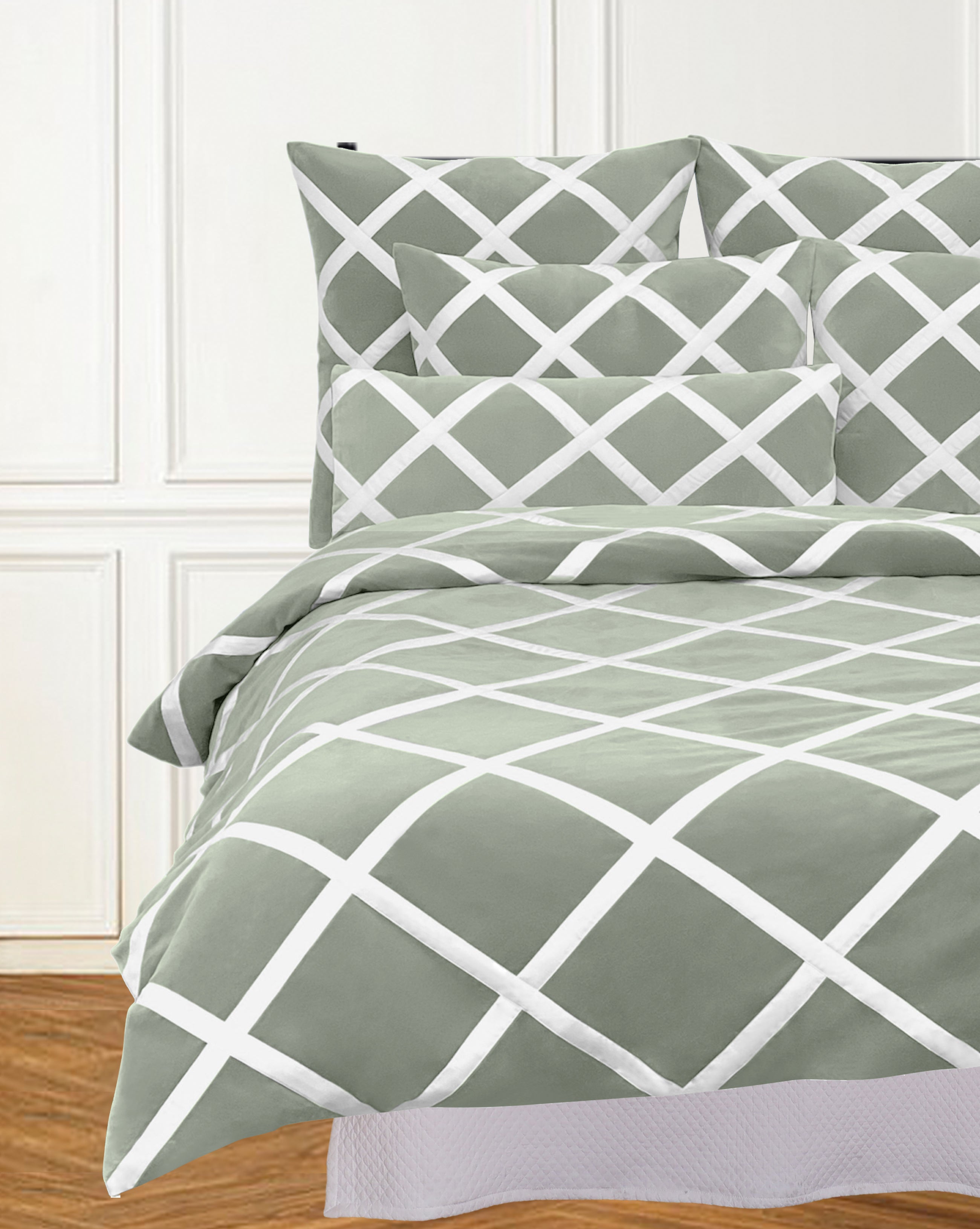 QUINN TWIN DUVET SAGE GREEN