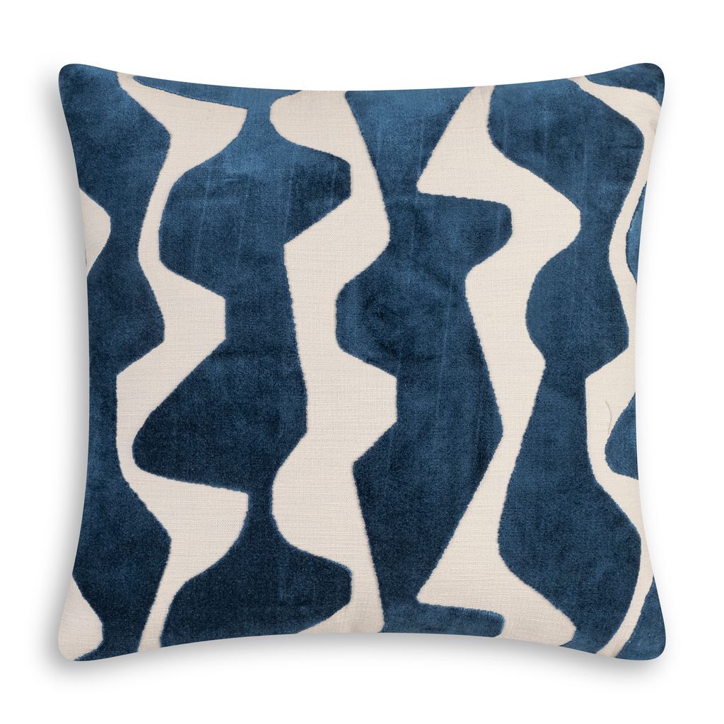 Axel Navy Wavy Square Pillow