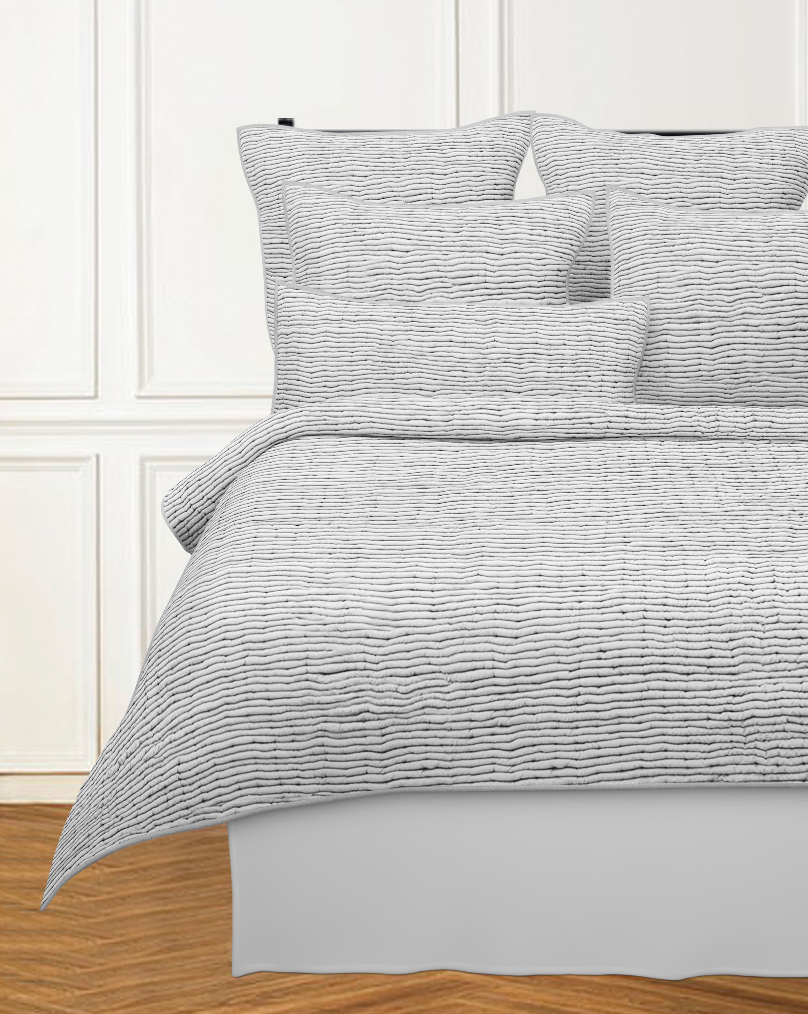 RIDGE KING QUILT SOFT SILVER