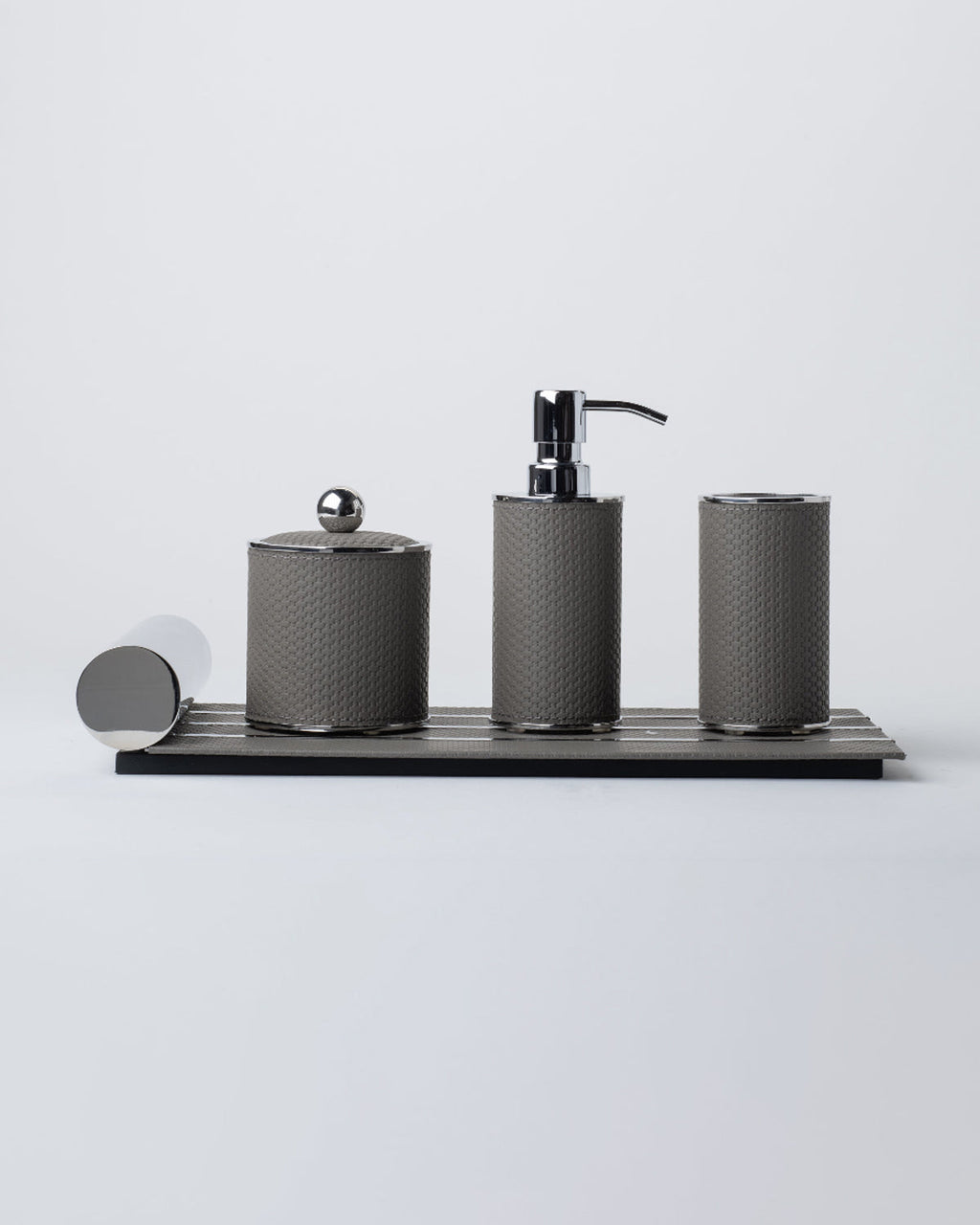 Slate Weave Tissue Box - Brushed Brass
