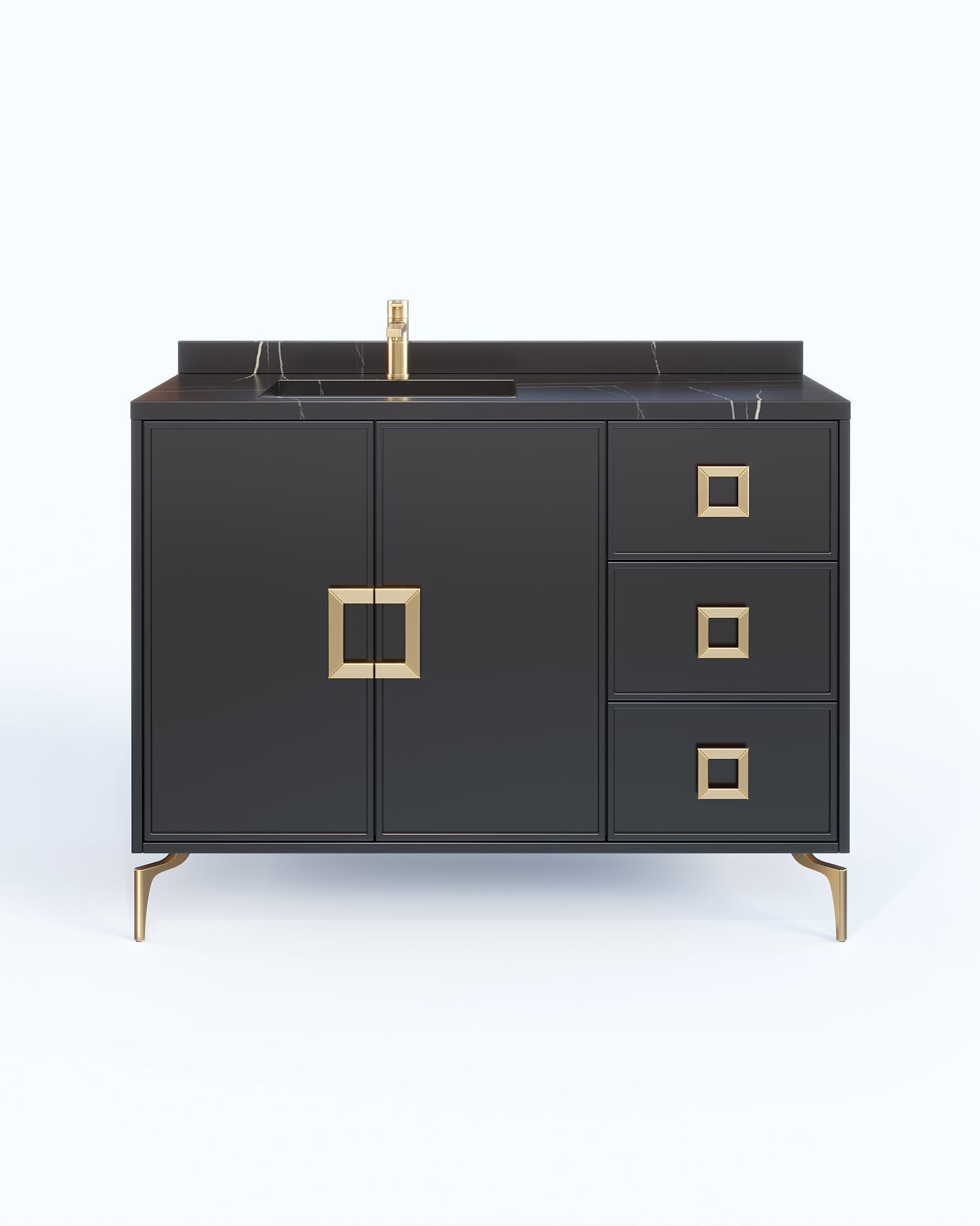The Cosmopolitan 54" Black Maple Floating Two Draw