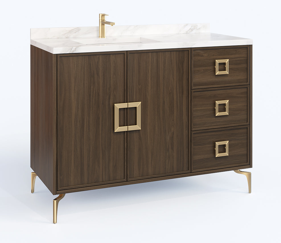 The Cosmopolitan 54" Black Maple Floating Two Draw