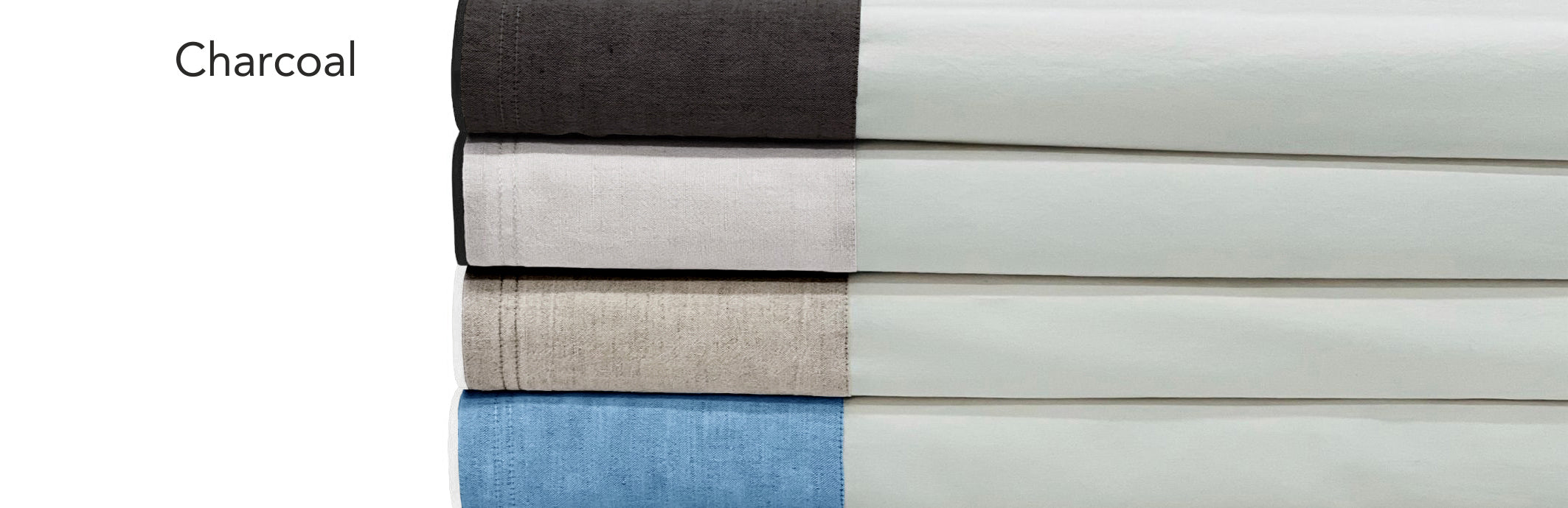 WINNIE CAL KING SHEET SET CHARCOAL W/ BLACK CORDED EDGE