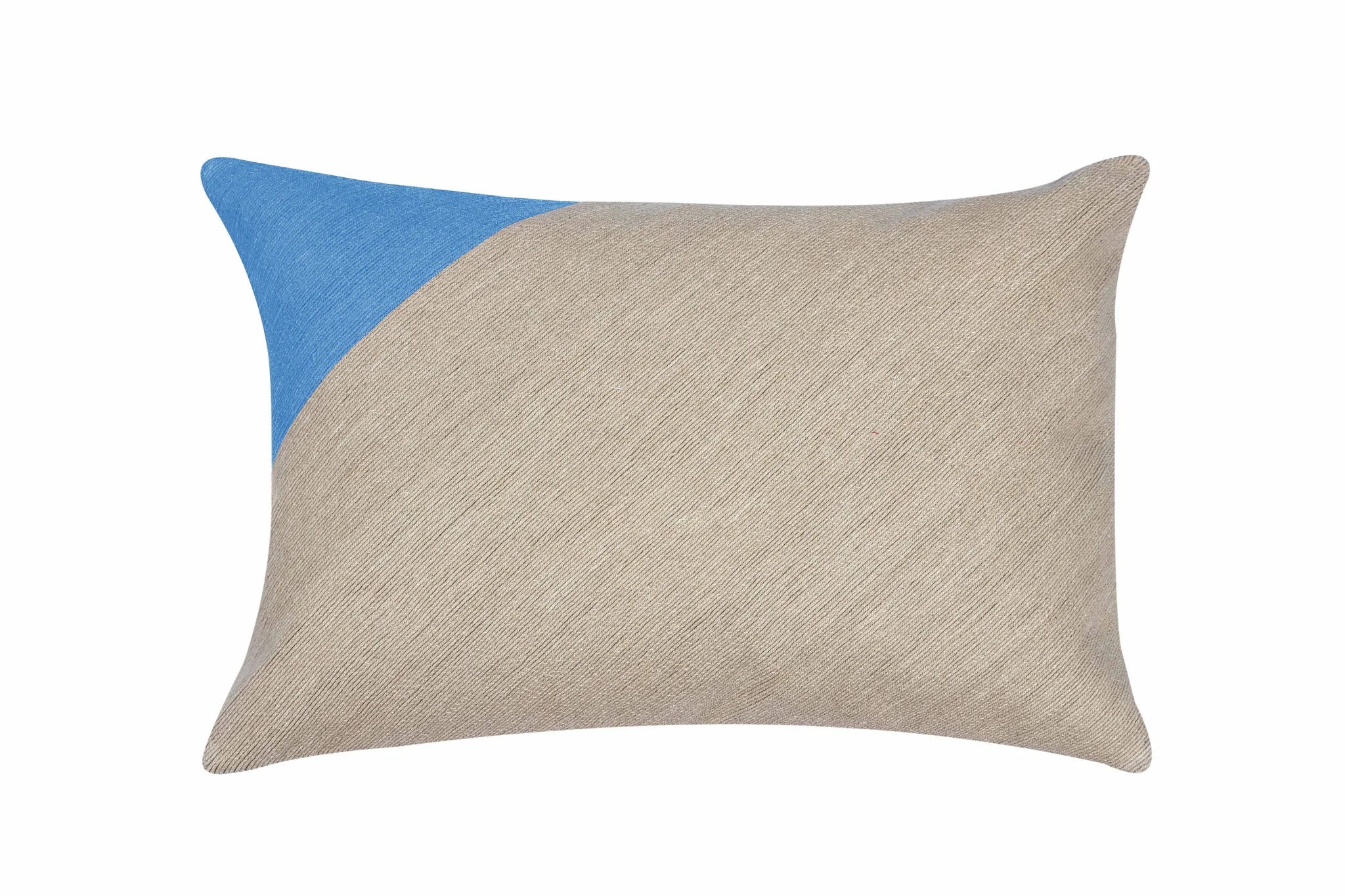 ATLAS 16X22 PILLOW NATURAL W/ OCEAN BLUE
