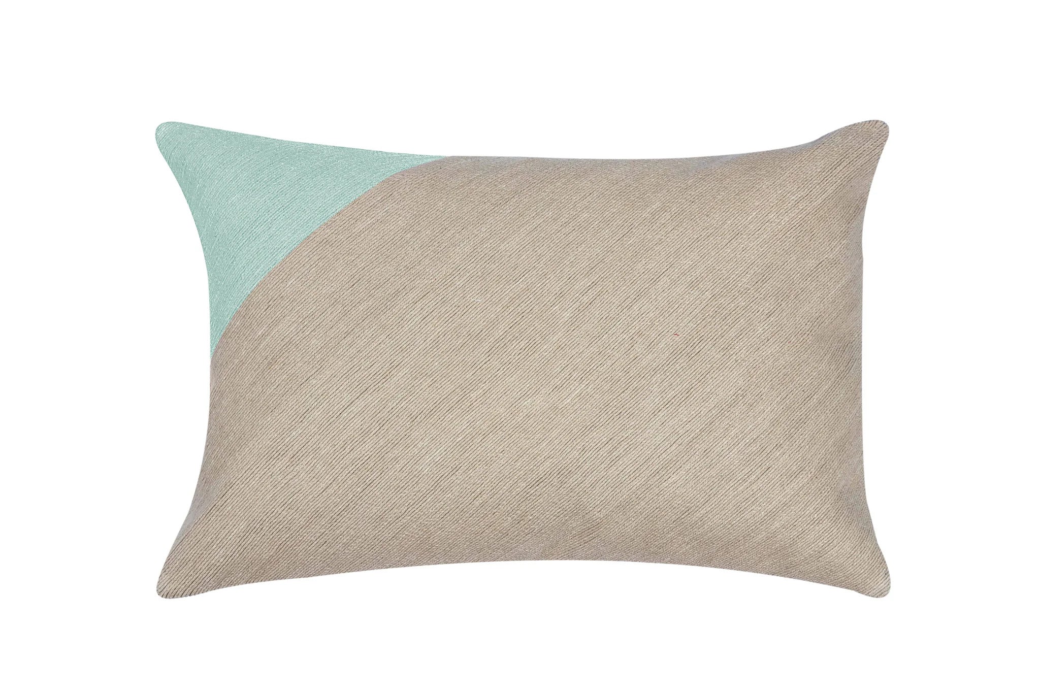 ATLAS 16X22 PILLOW NATURAL W/ SAGE GREEN