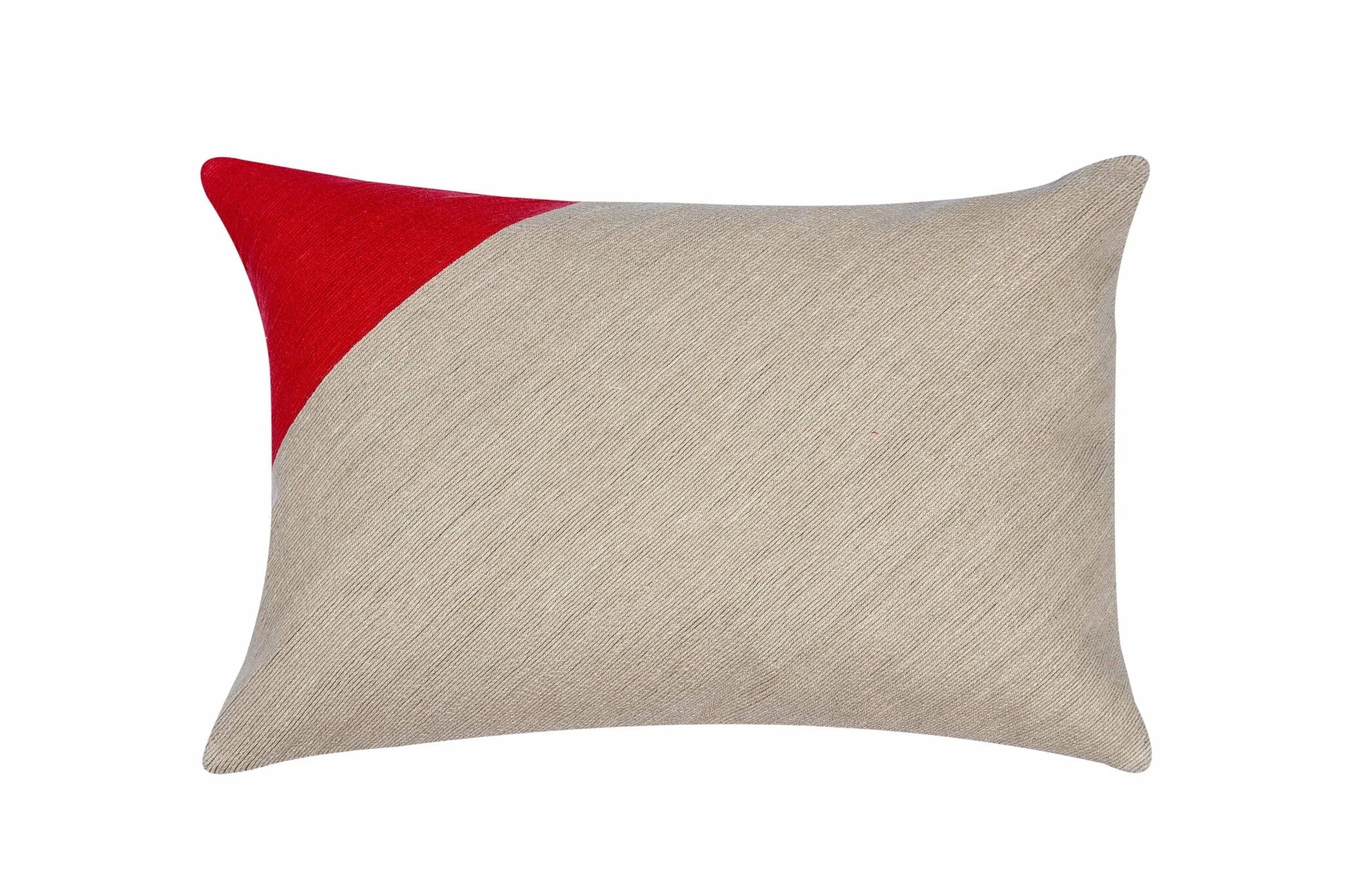 ATLAS 16X22 PILLOW NATURAL W/ BRICK RED