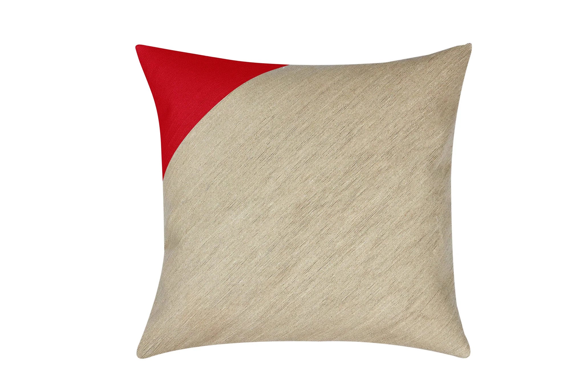 ATLAS 22X22 PILLOW NATURAL W/ BRICK RED