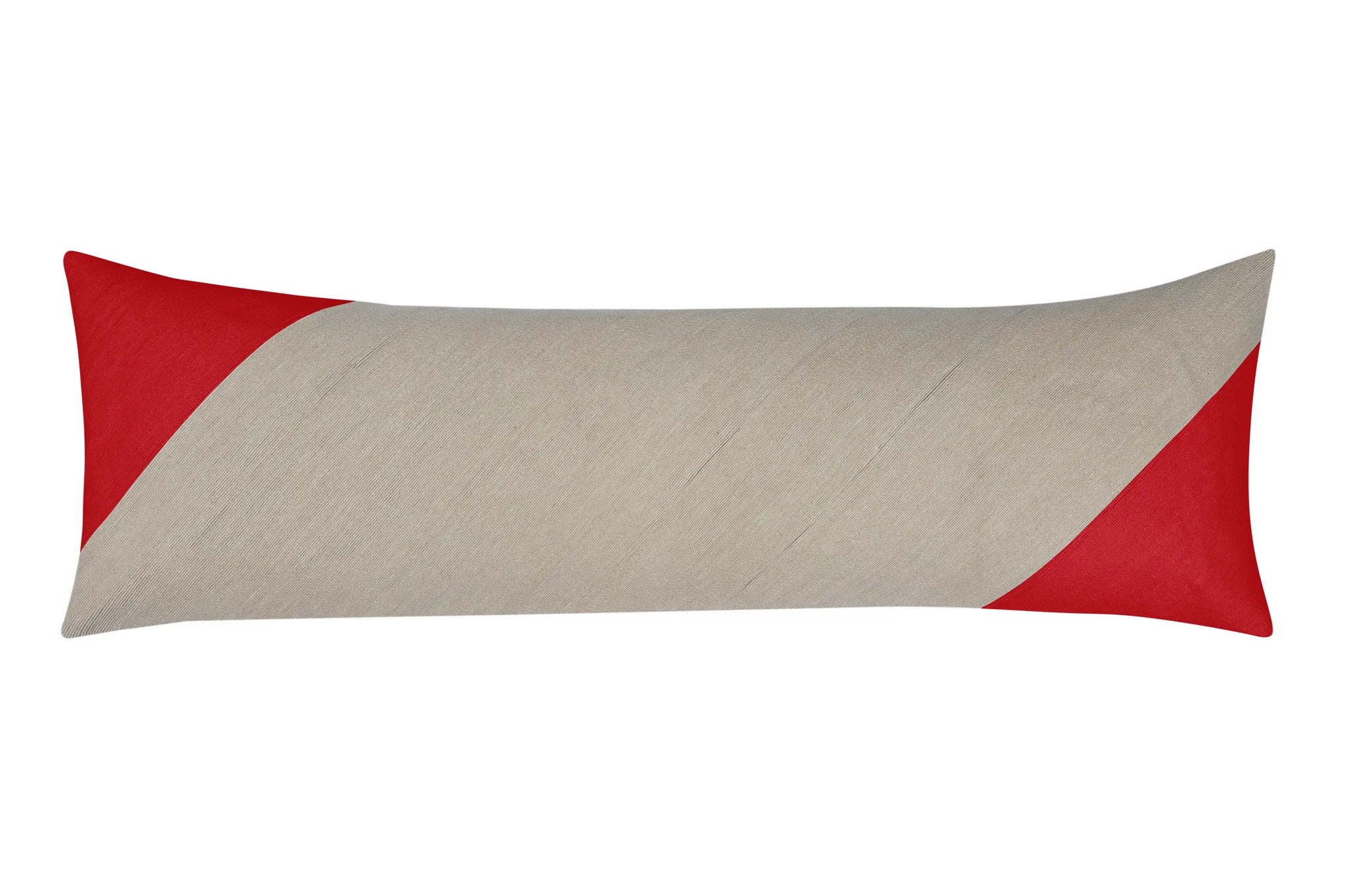 ATLAS BODY PILLOW NATURAL W/ BRICK RED