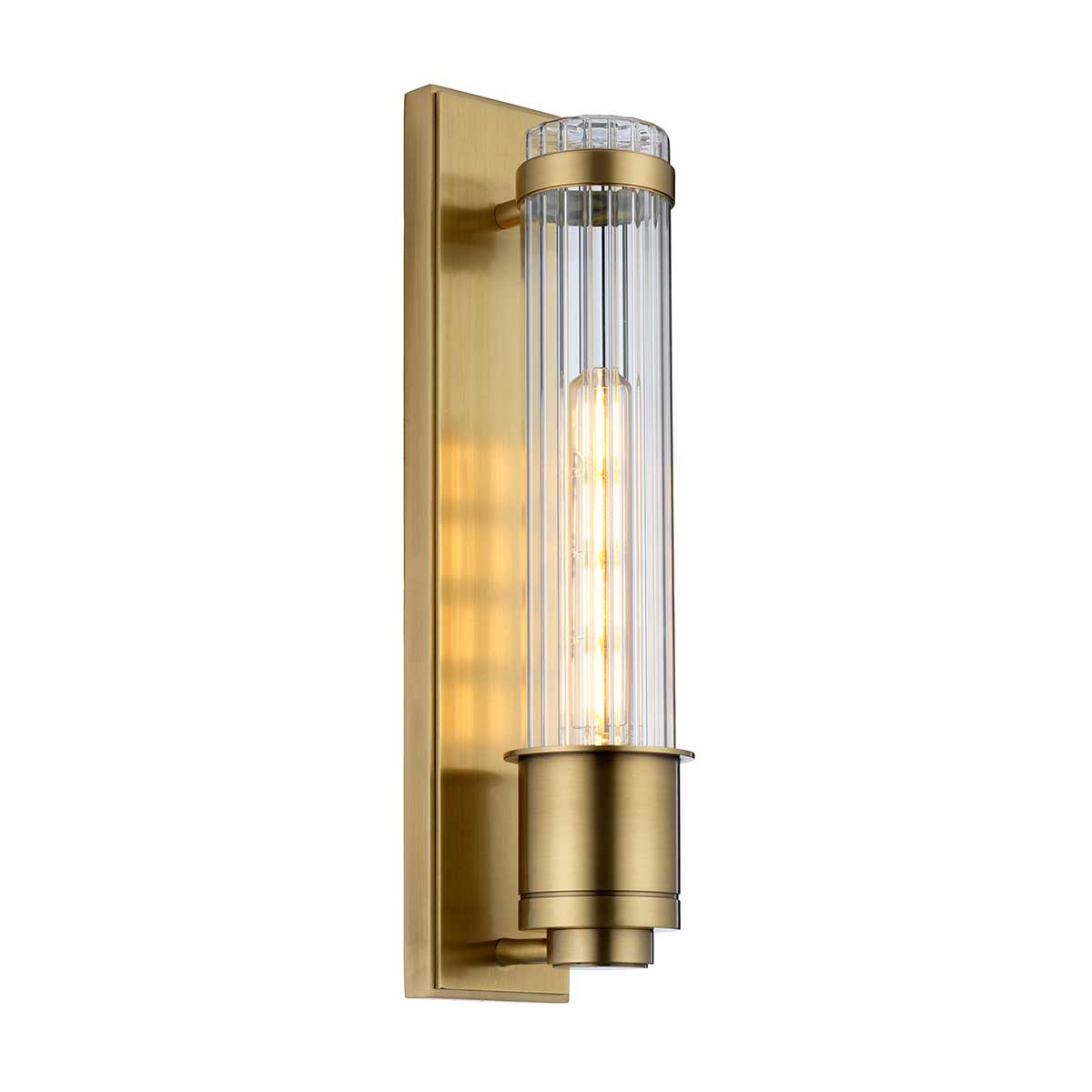 Wellington 1 Light Vanity in Aged Brass