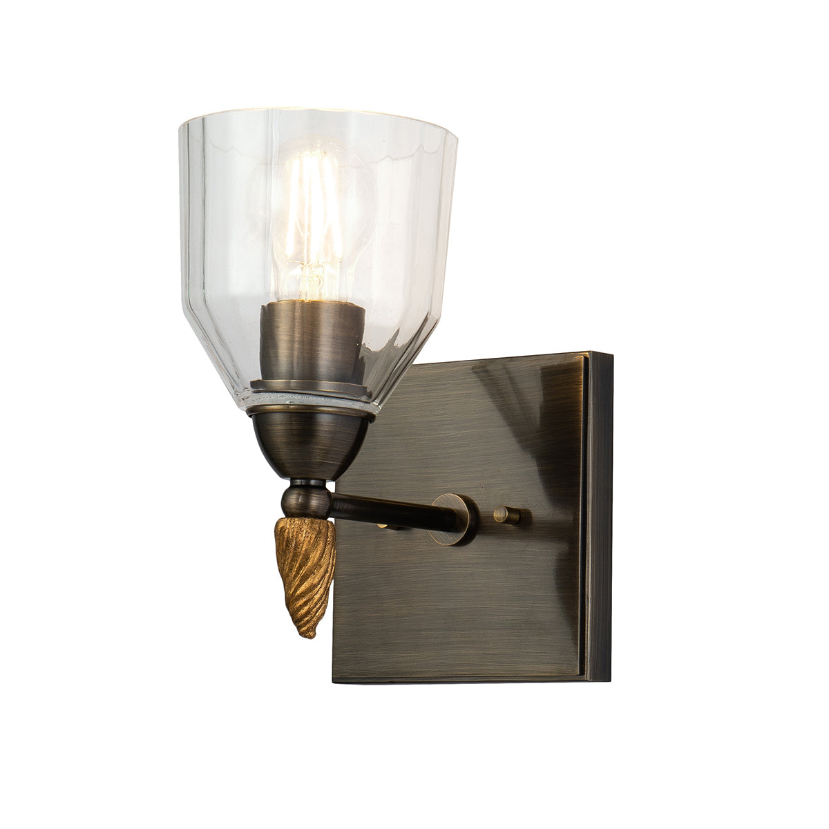 Felice 1 Vanity In Dark Bronze & Gold Accents